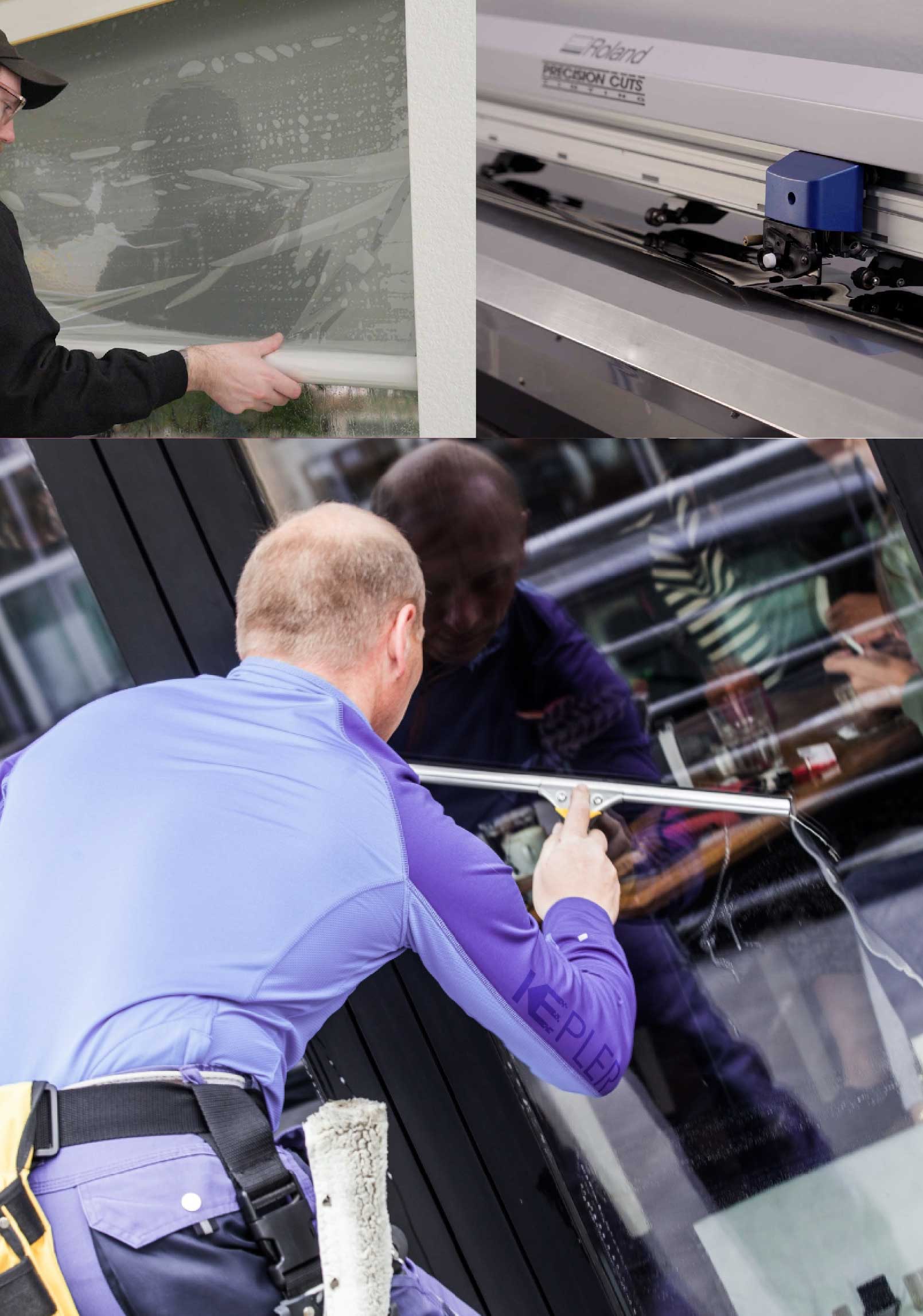 Kepler Expert Applying Anti-Graffiti Window Film to a Carteret Shop Front