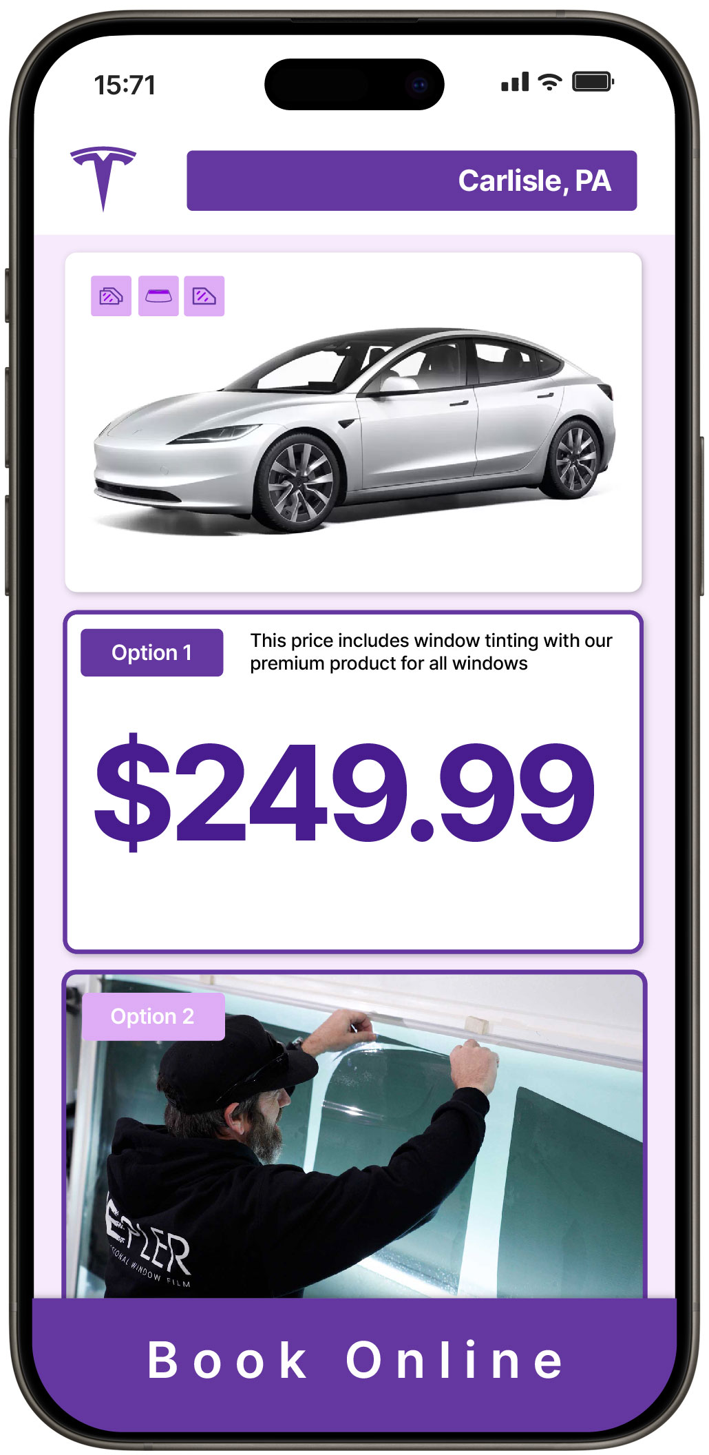 View Reasonable Tesla Window Tinting Prices in Carlisle, Pennsylvania