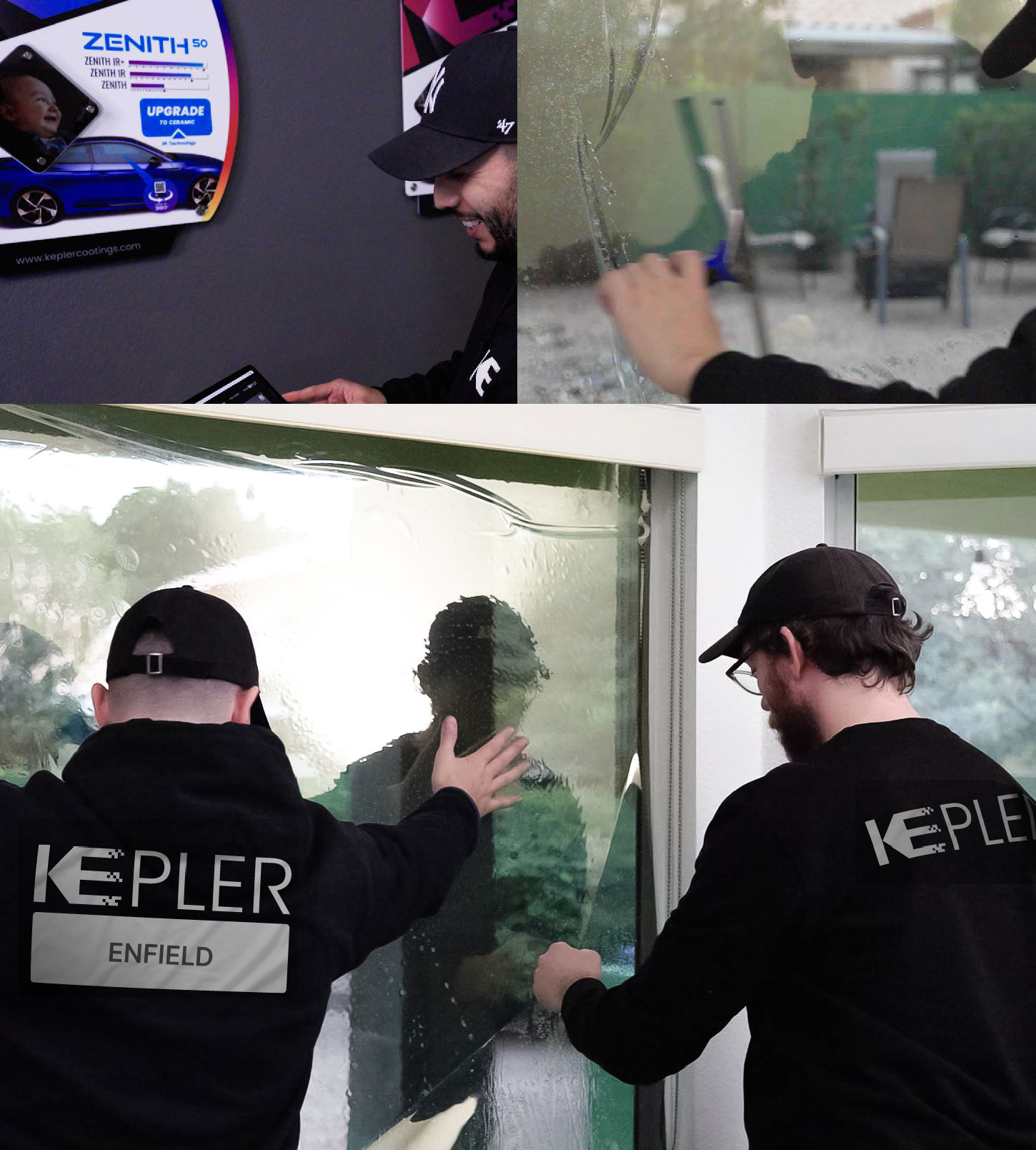 Kepler Technician Fitting Advanced Window Tint to Home in Enfield