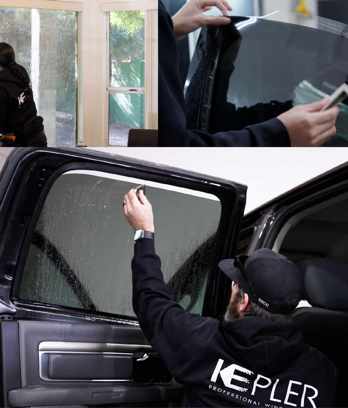 Kepler Window Tinting Specialists at Work in East Wareham, Massachusetts