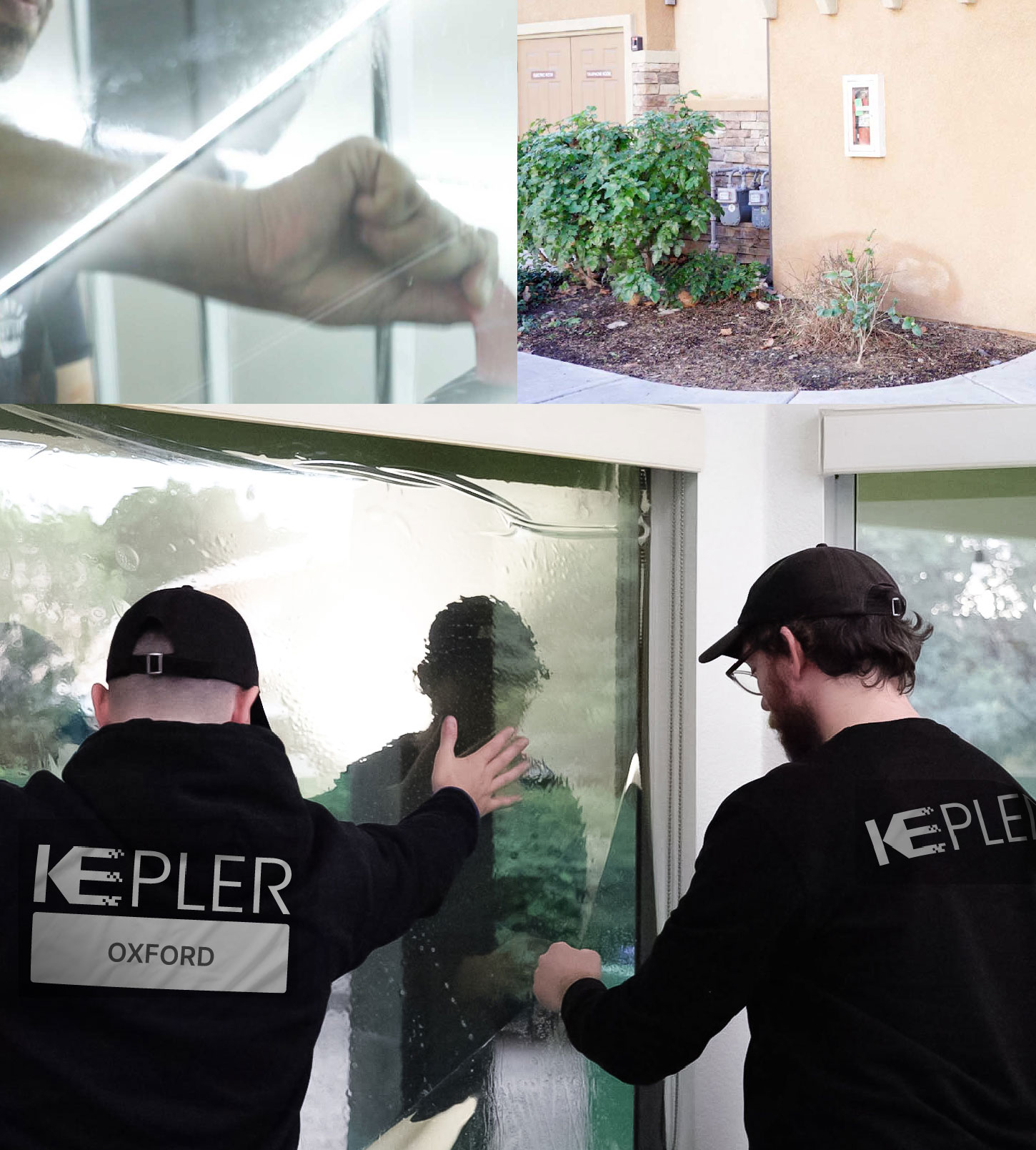 Kepler Technician Applying Advanced Window Tint to Home in Oxford