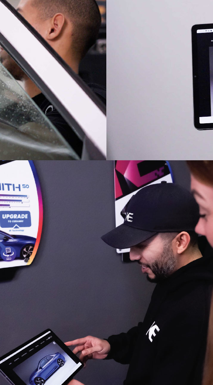 Kepler Dealer Showing Car Window Film Options to Customer in Mount Juliet, Tennessee