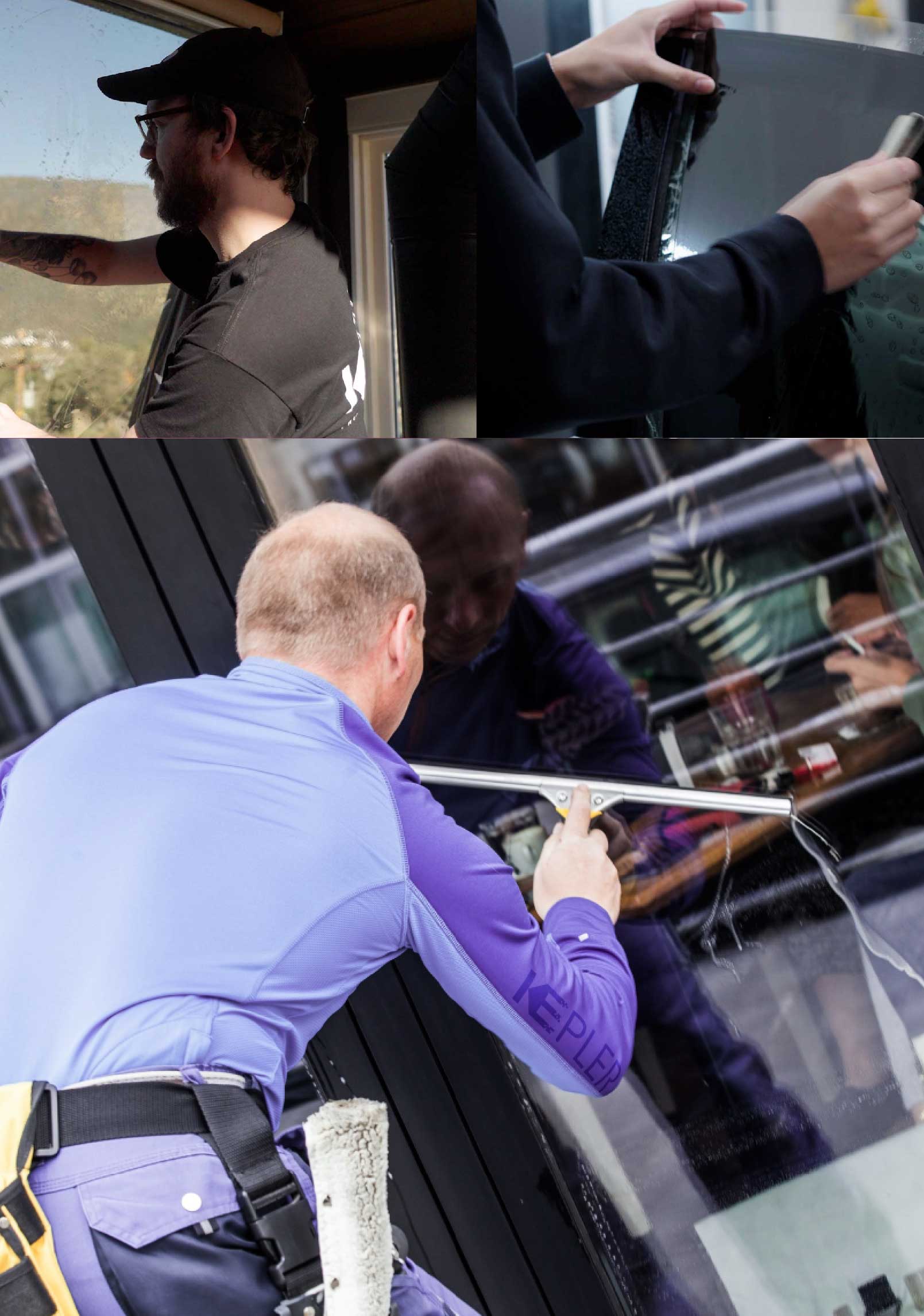 Kepler Expert Applying Anti-Graffiti Window Film to a Medina Shop Front