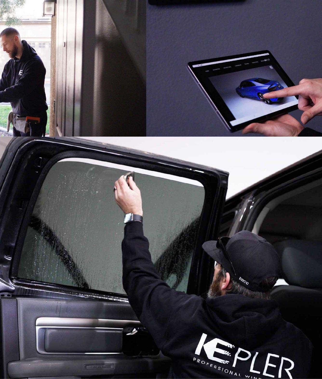 Kepler Window Tinting Specialists at Work in Newbury Park, California