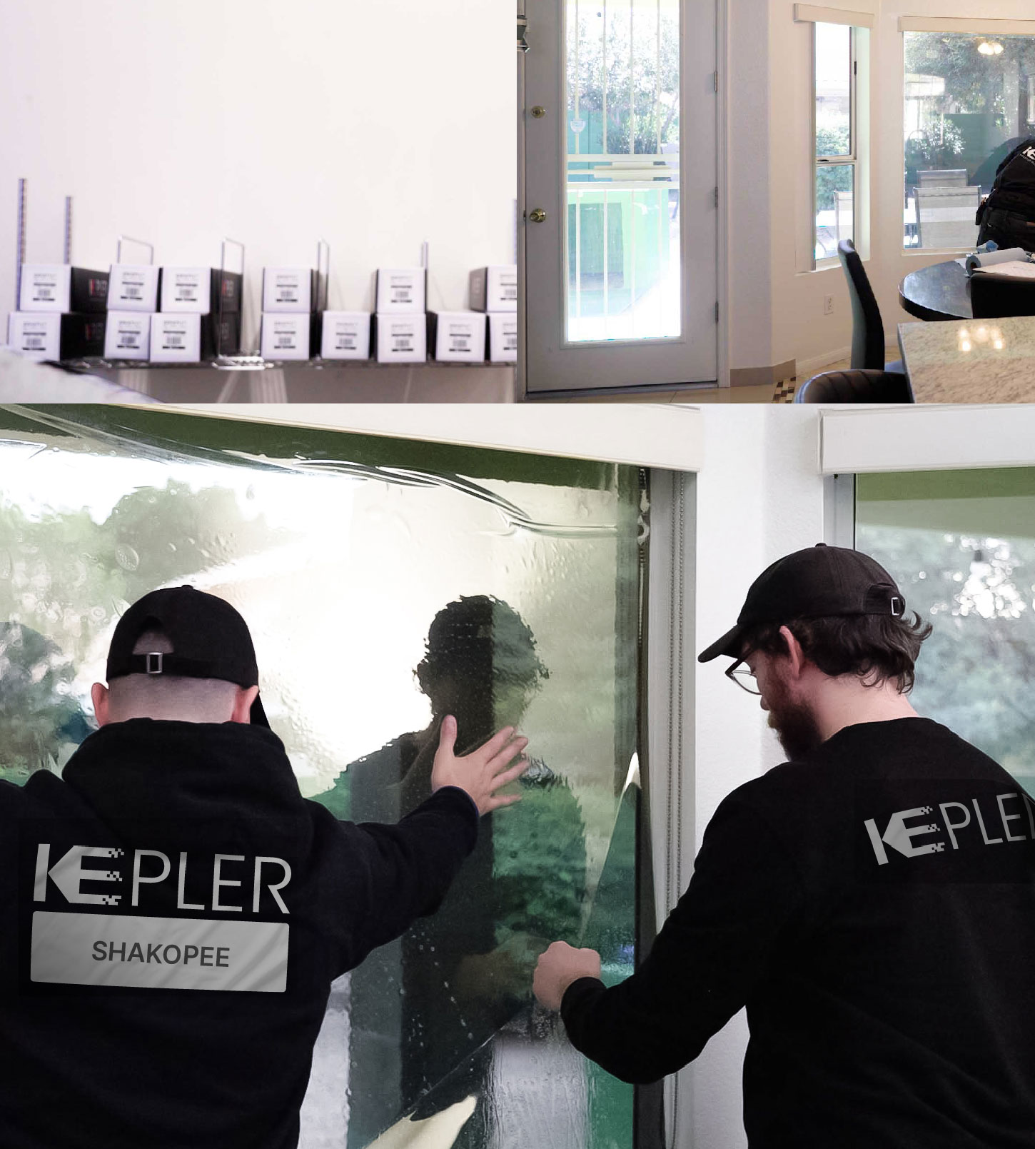 Kepler Technician Installing Advanced Window Tint to Home in Shakopee