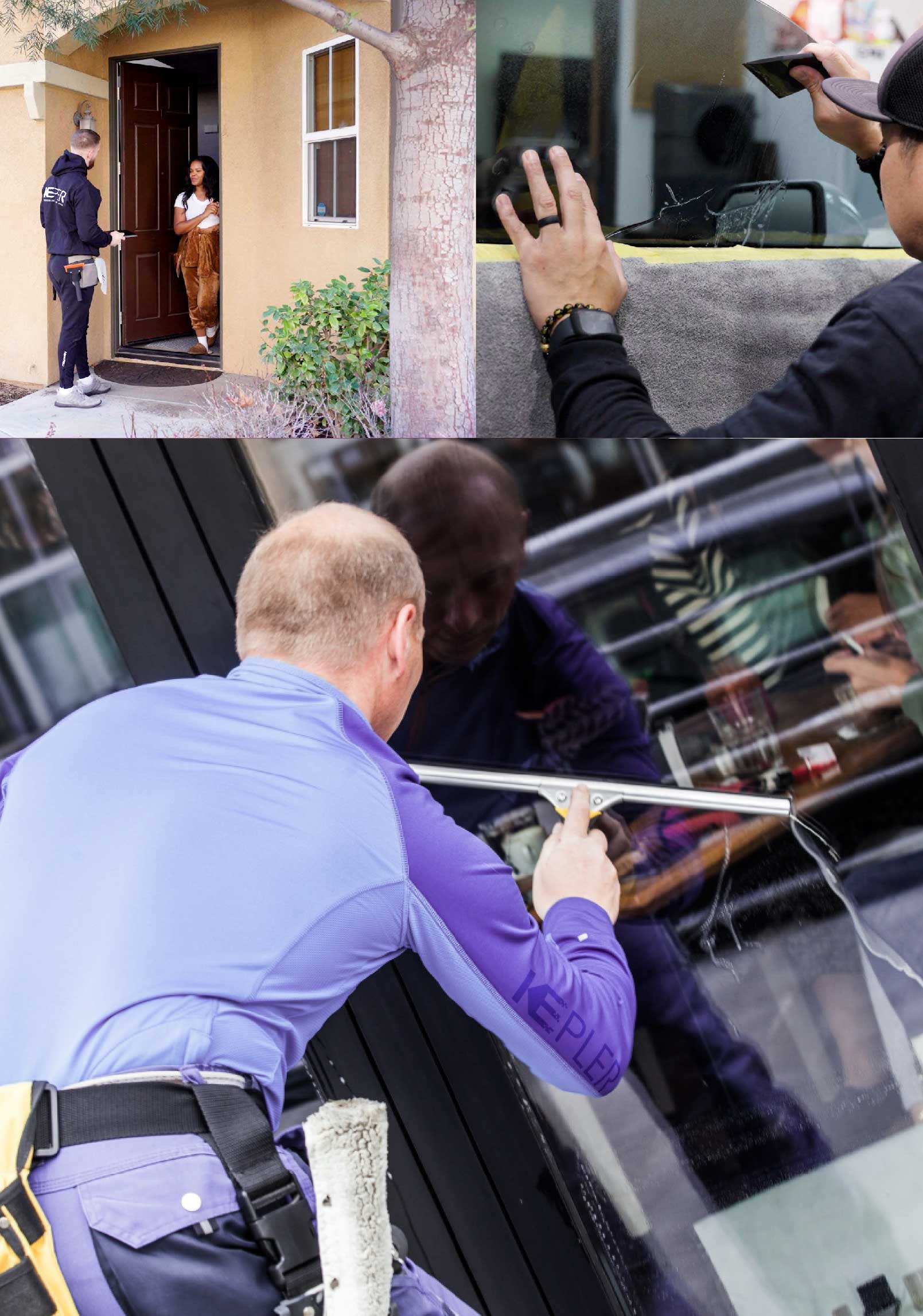 Kepler Professional Applying Anti-Graffiti Window Film to a Sanford Shop Front