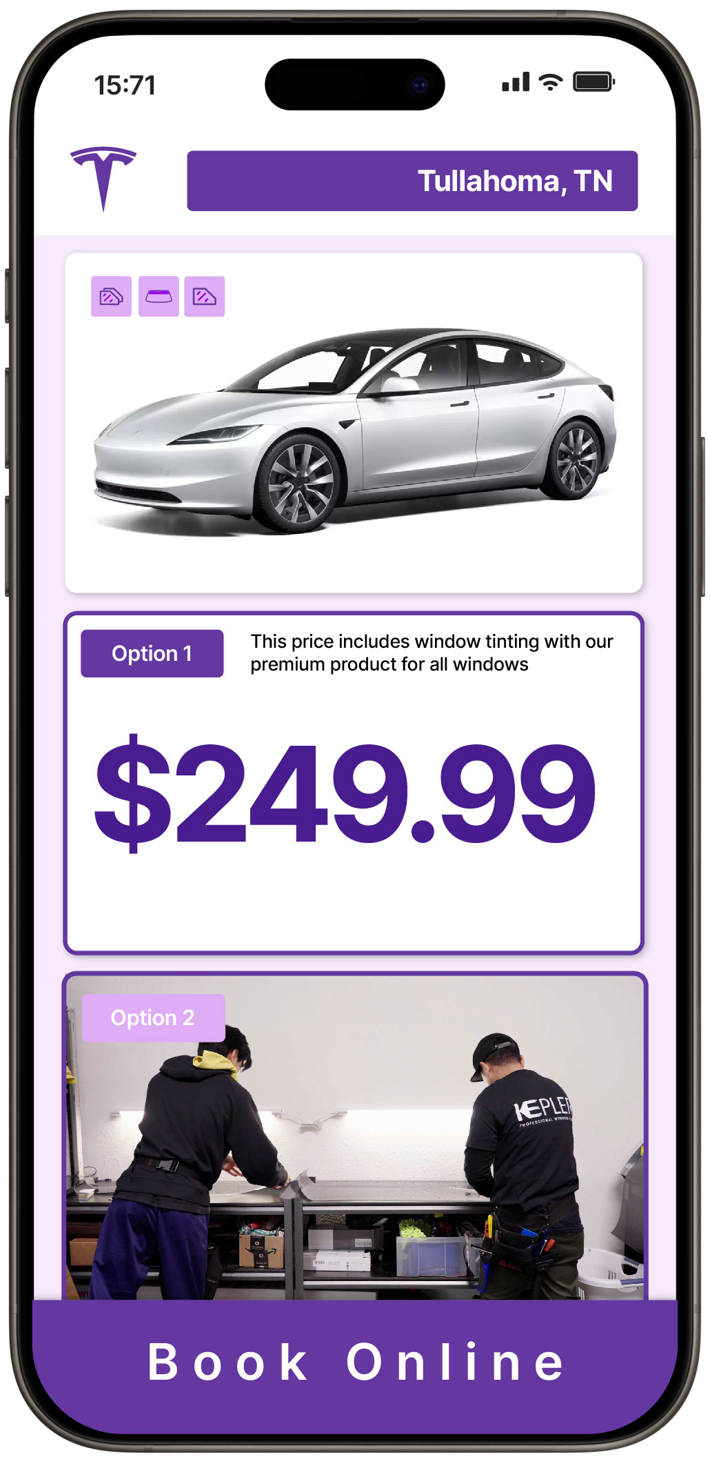 View Affordable Tesla Window Tinting Prices in Tullahoma, Tennessee