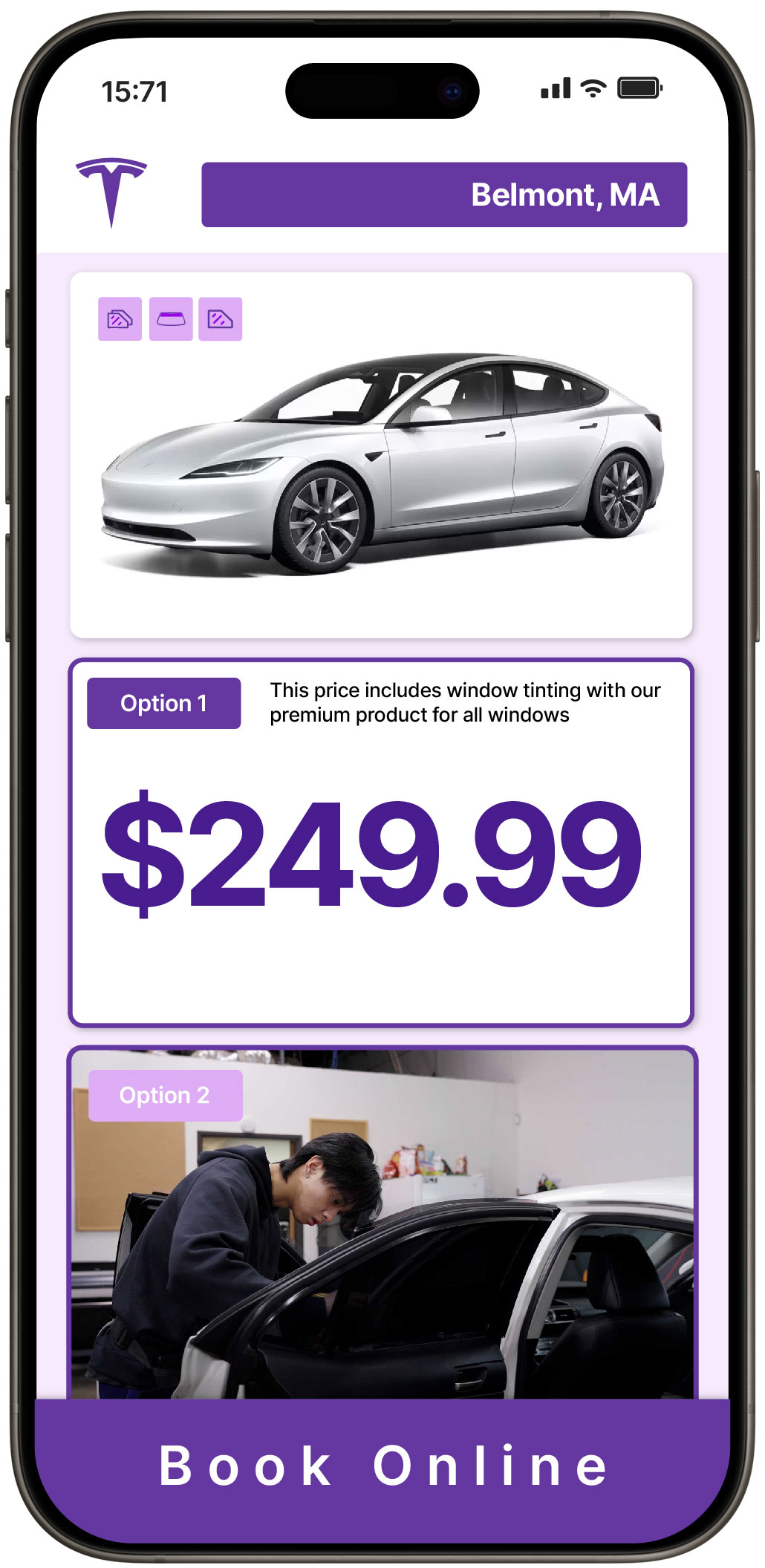 View Reasonable Tesla Window Tinting Costs in Belmont, Massachusetts