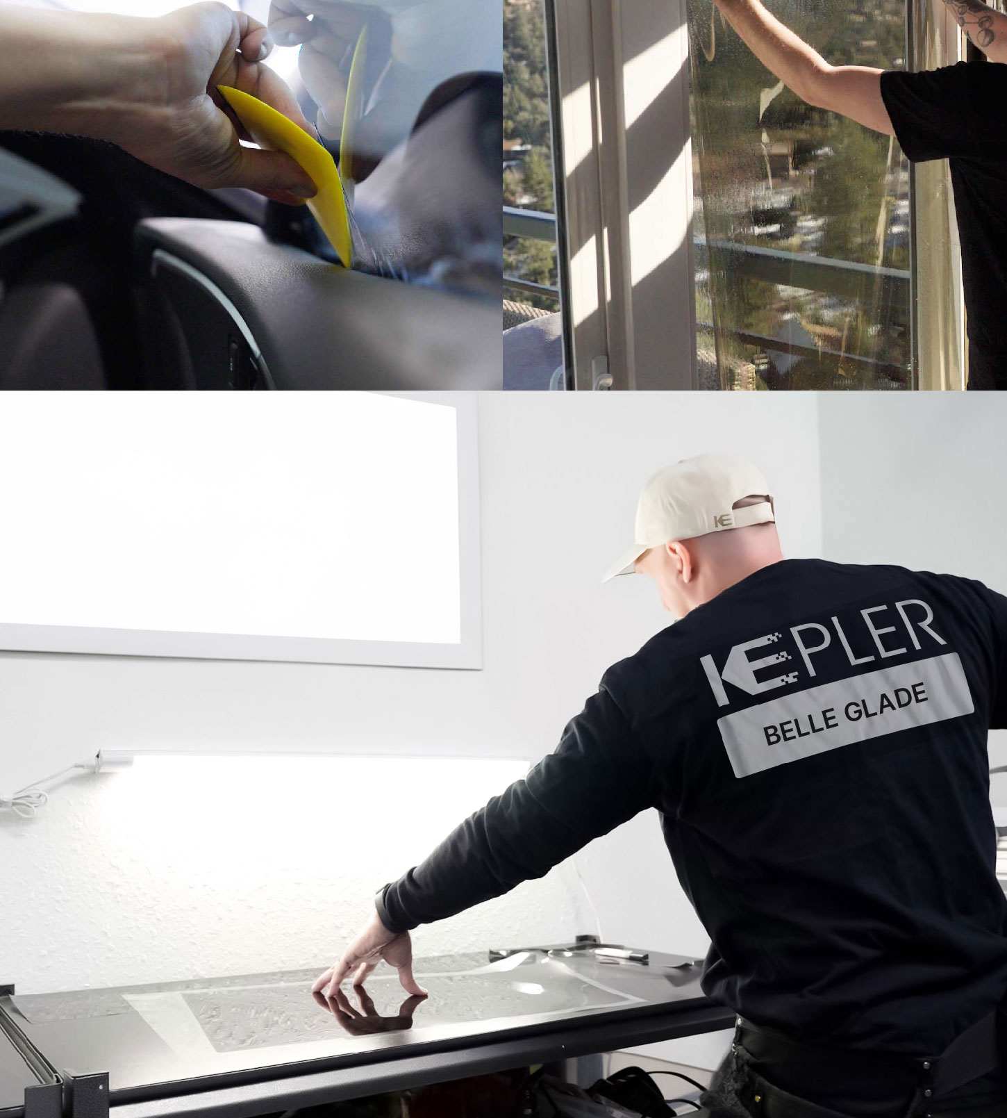 Window Tinting Specialist Cutting Film in Belle Glade, Florida