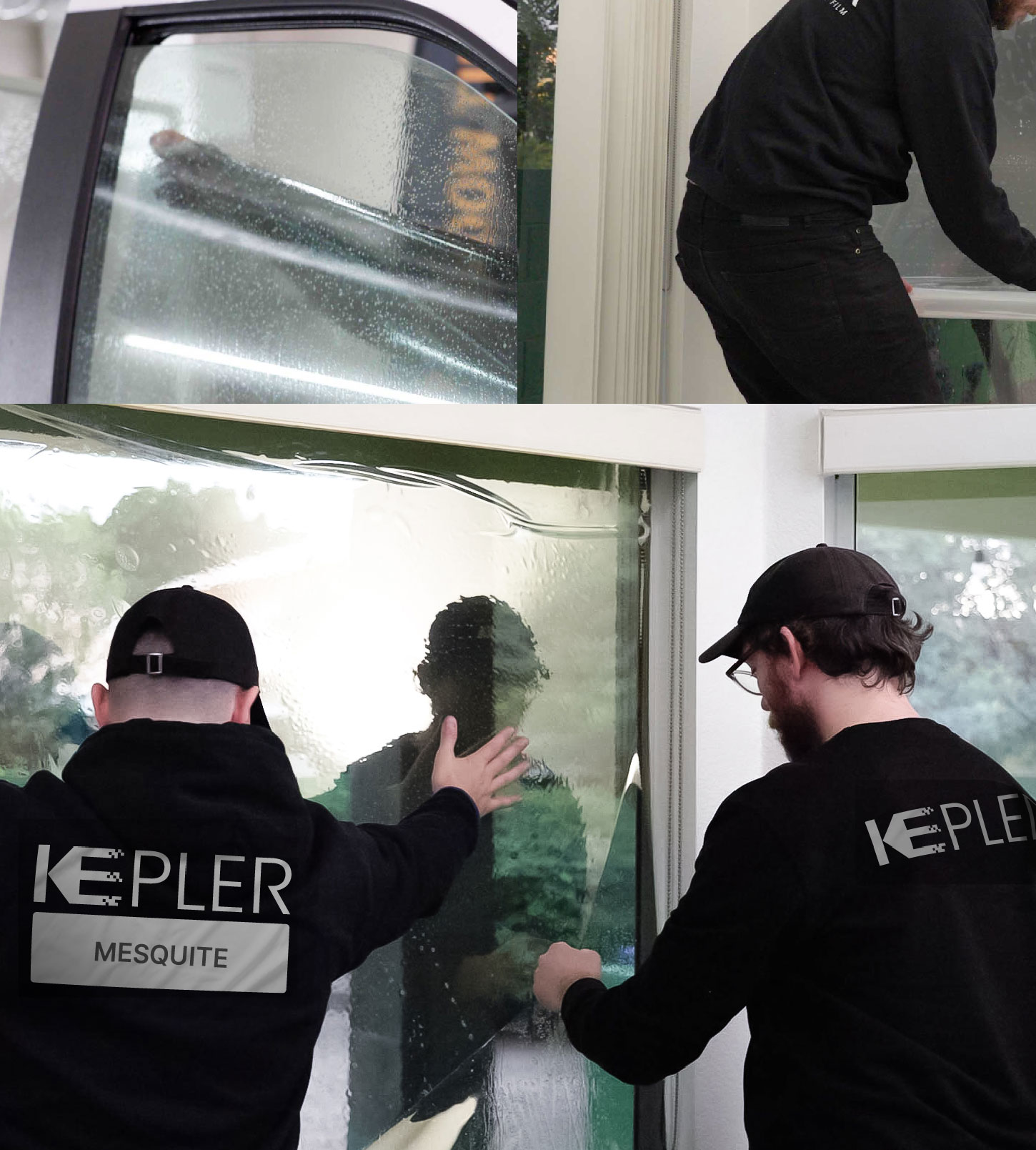 Kepler Technician Fitting Ceramic Window Tint to Home in Mesquite