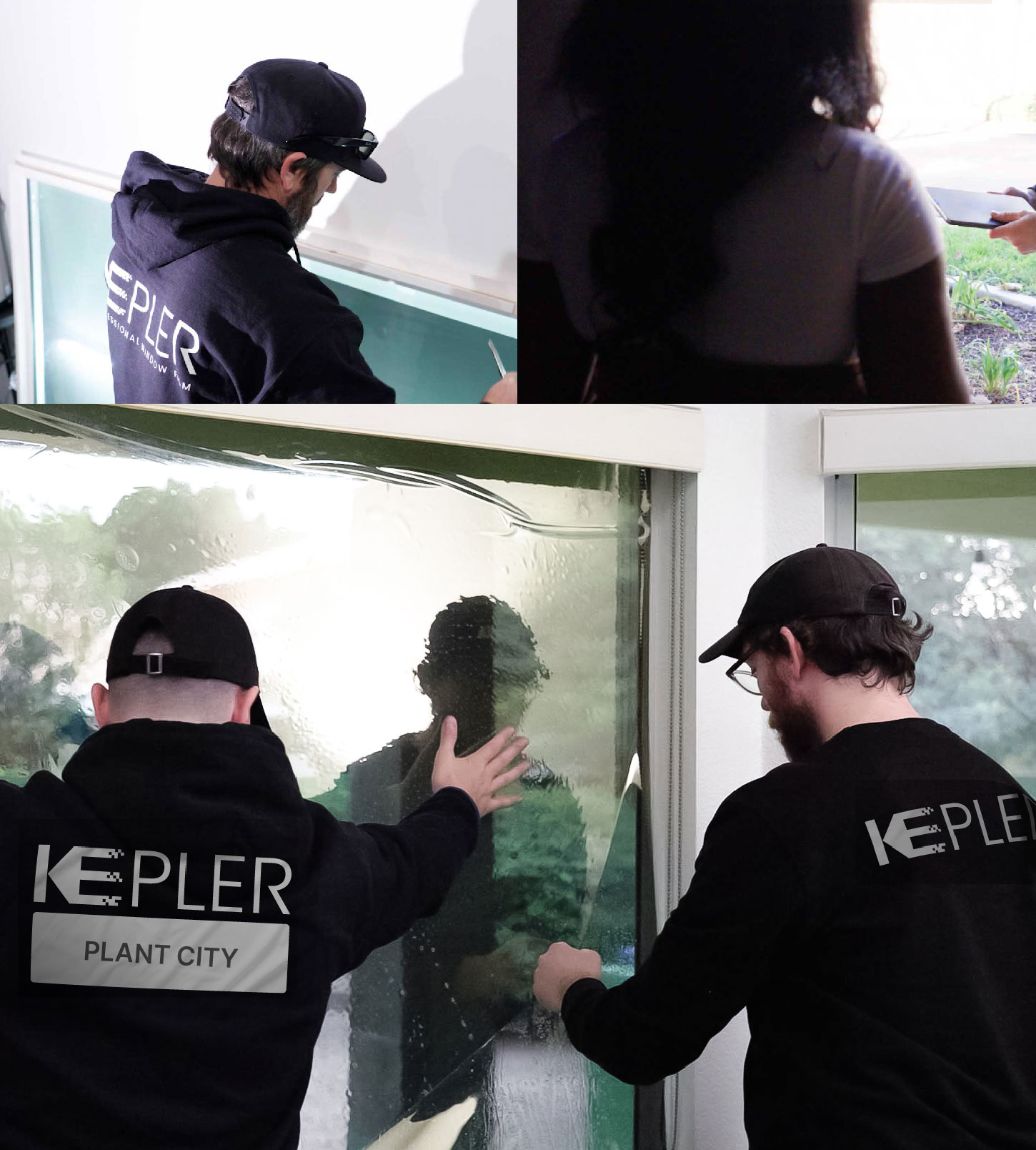 Expert Technician Installing High-tech Window Tint to Home in Plant City