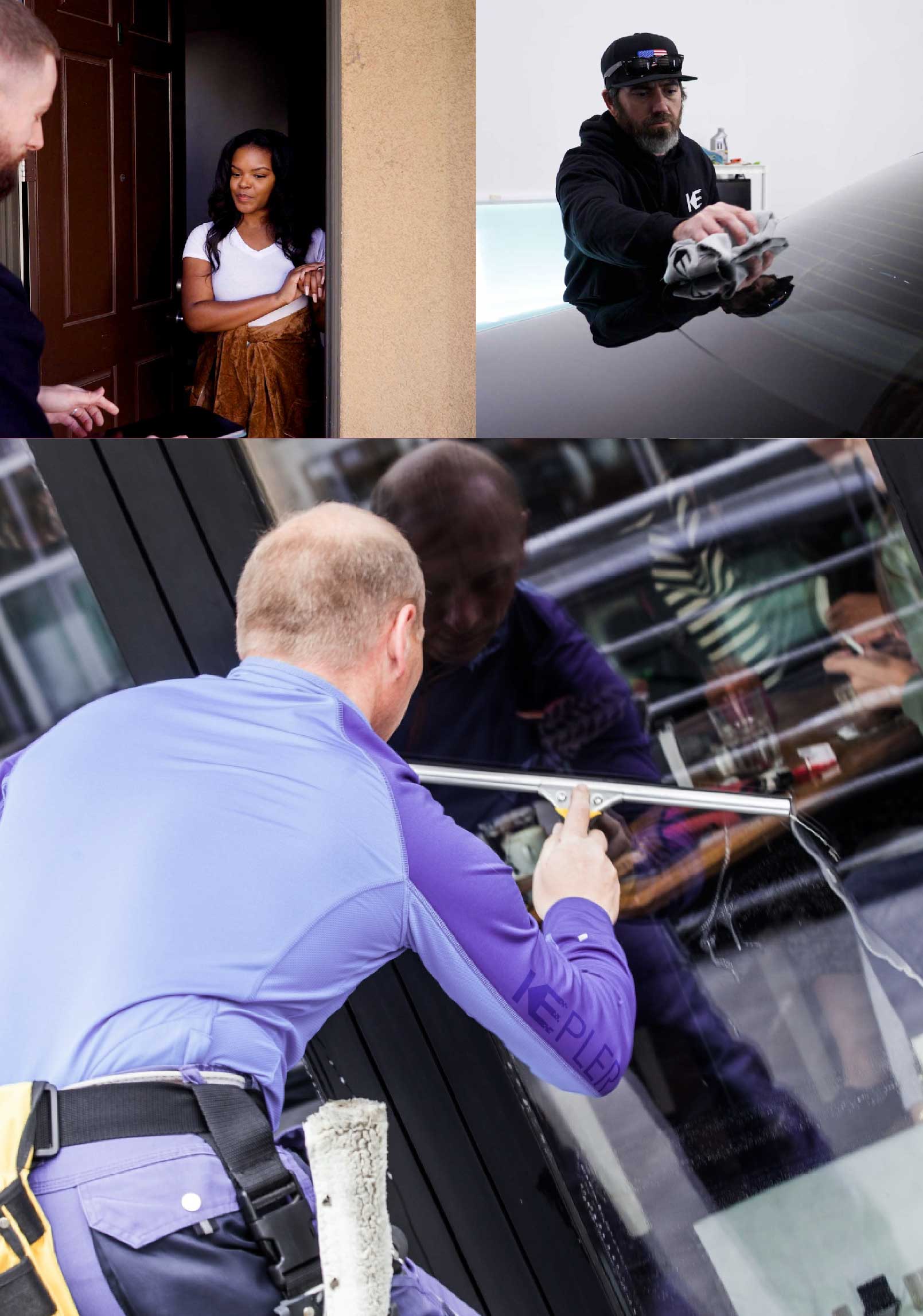 Kepler Expert Applying Anti-Graffiti Window Film to a Farmingville Shop Front