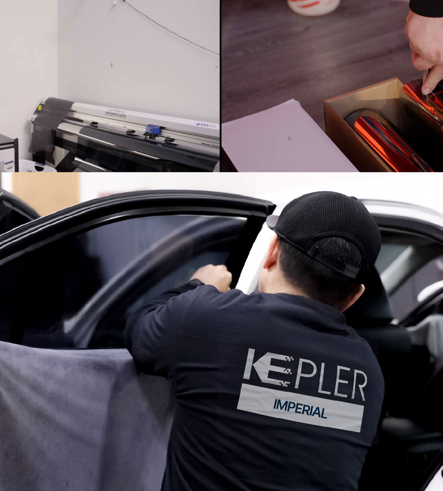 Automotive Window Tinting Expert Applying Film in Imperial, California