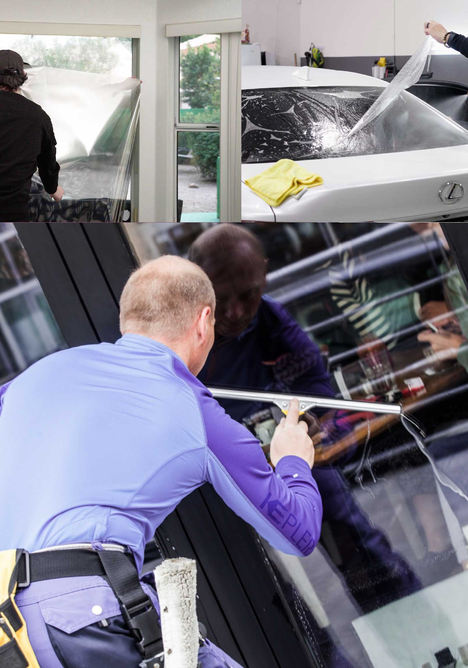 Kepler Skilled Applying Anti-Graffiti Window Film to a San Leandro Shop Front