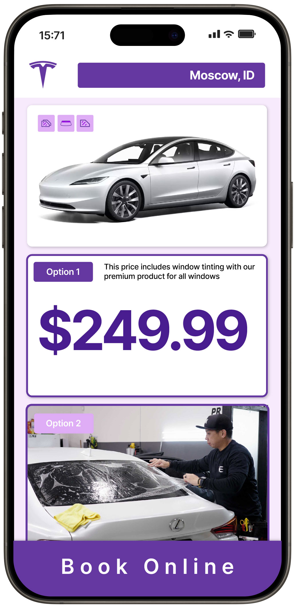 View Affordable Tesla Window Tinting Rates in Moscow, Idaho