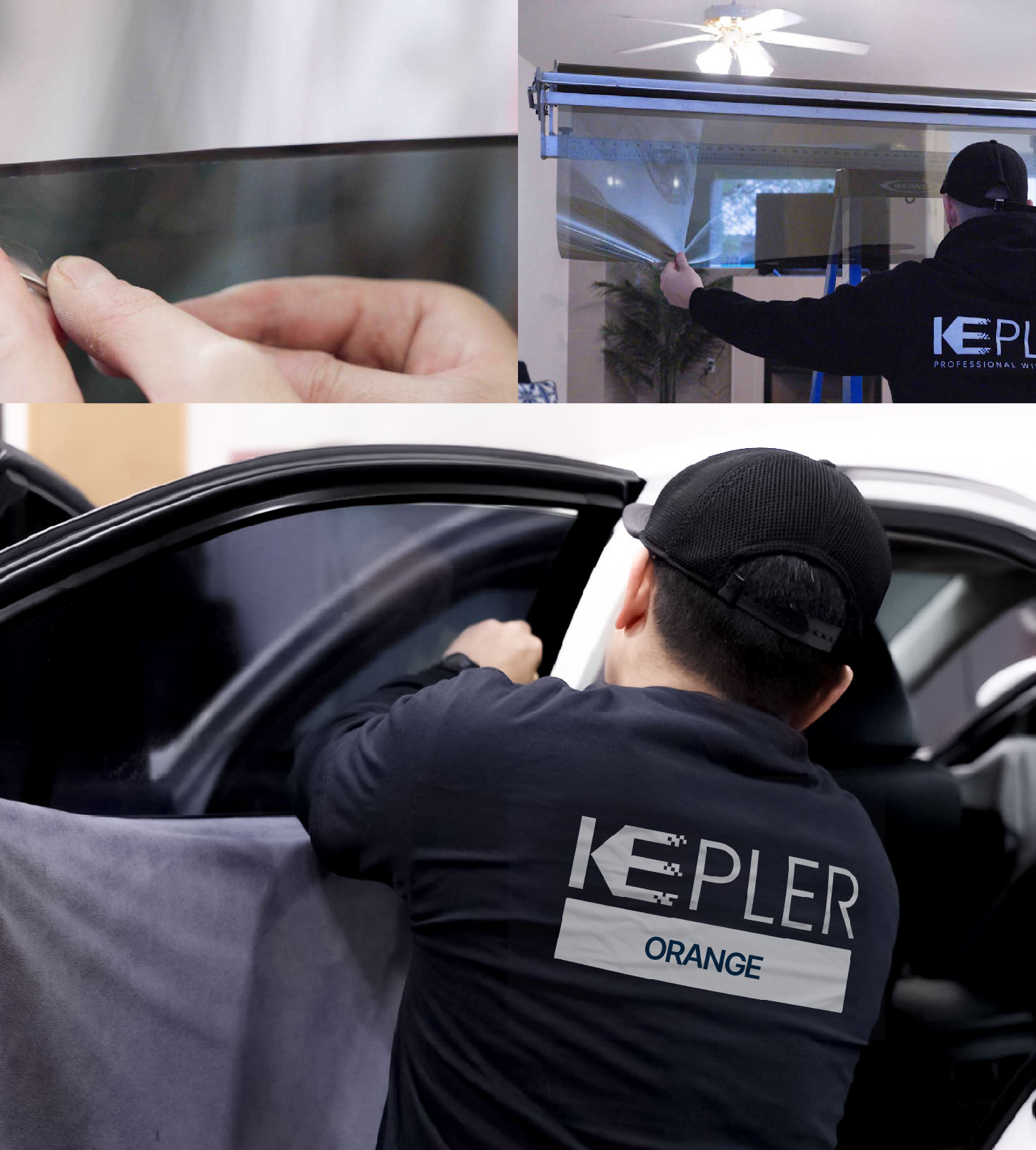 Automotive Window Tinting Expert Applying Film in Orange, New Jersey