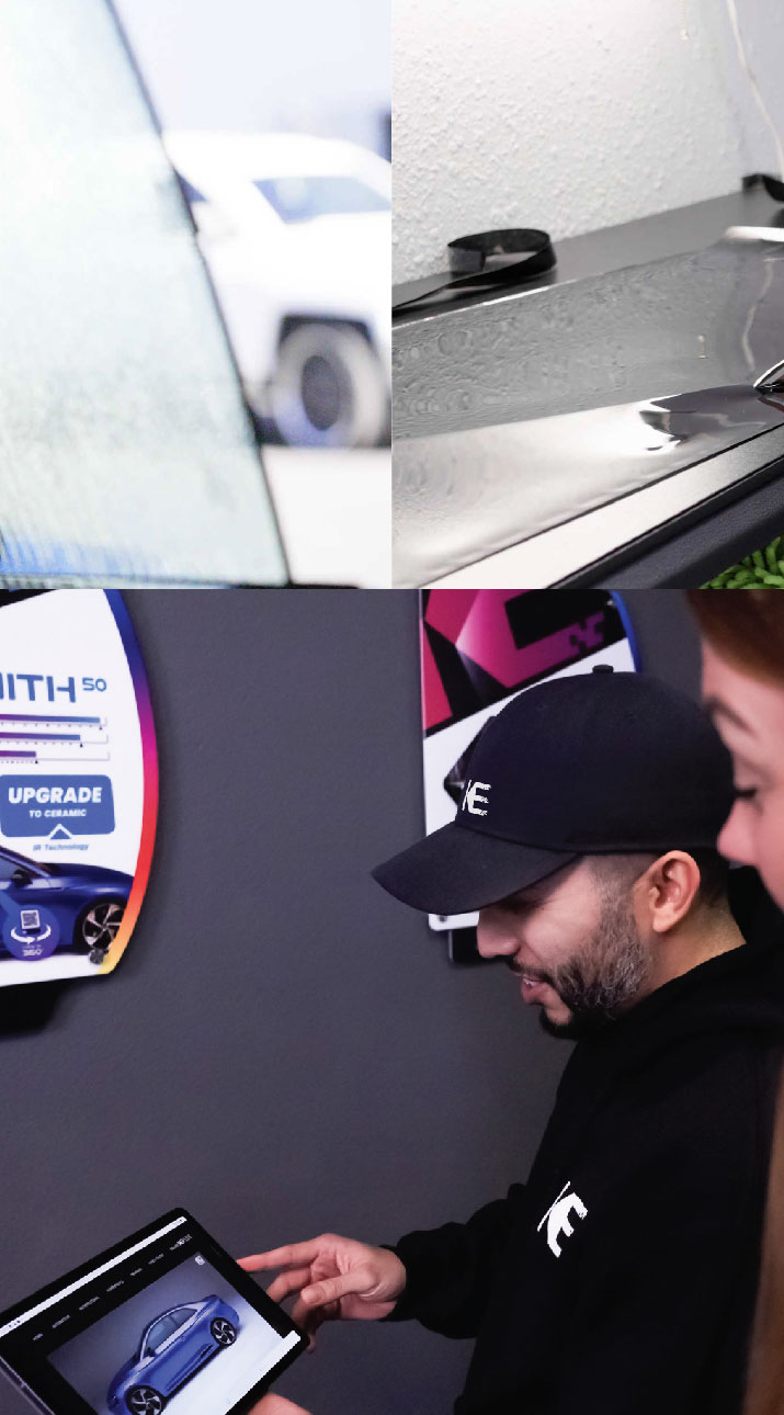Kepler Dealer Showing Car Window Film Options to Customer in Bayonne, New Jersey