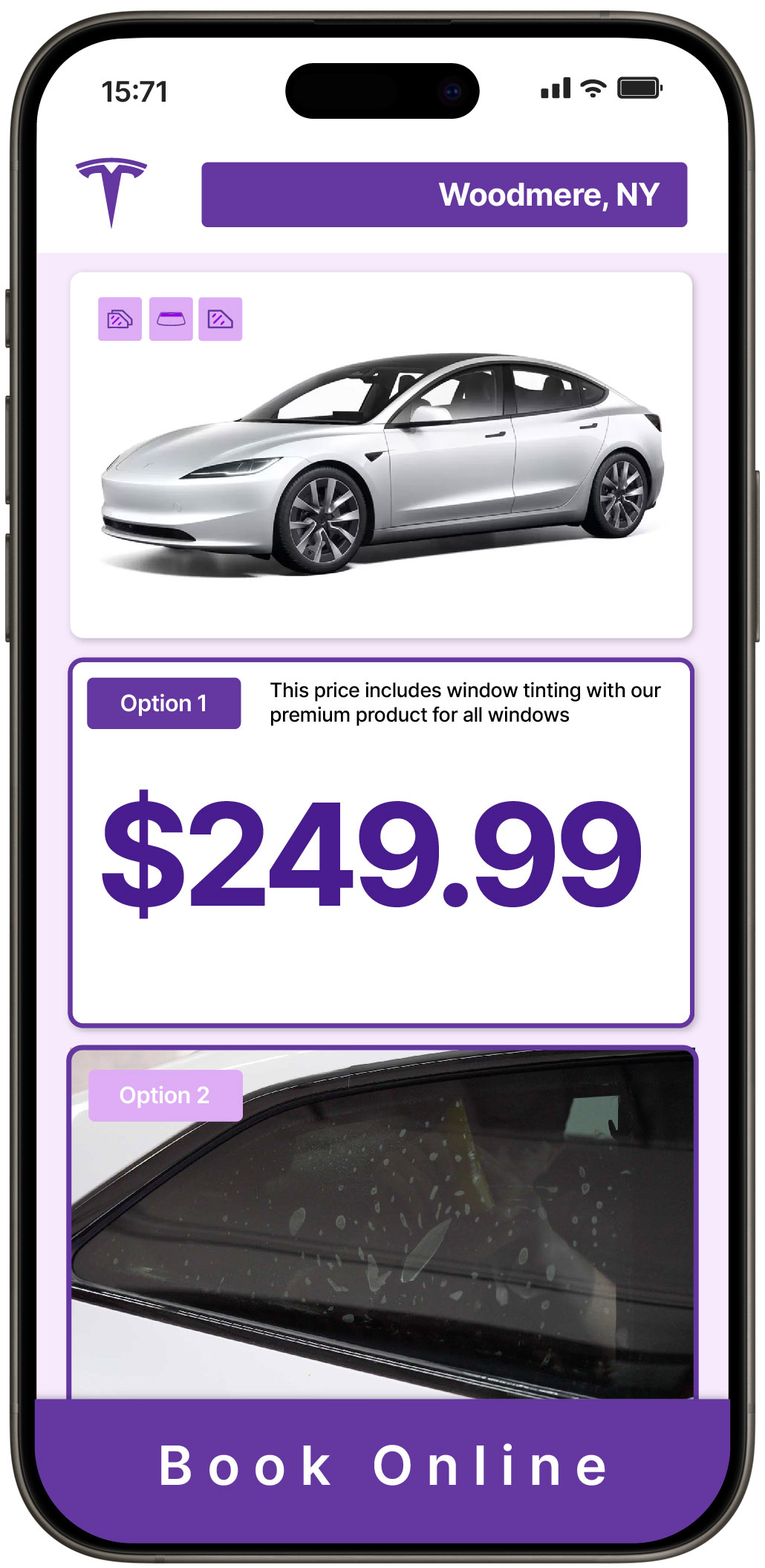 View Reasonable Tesla Window Tinting Prices in Woodmere, New York