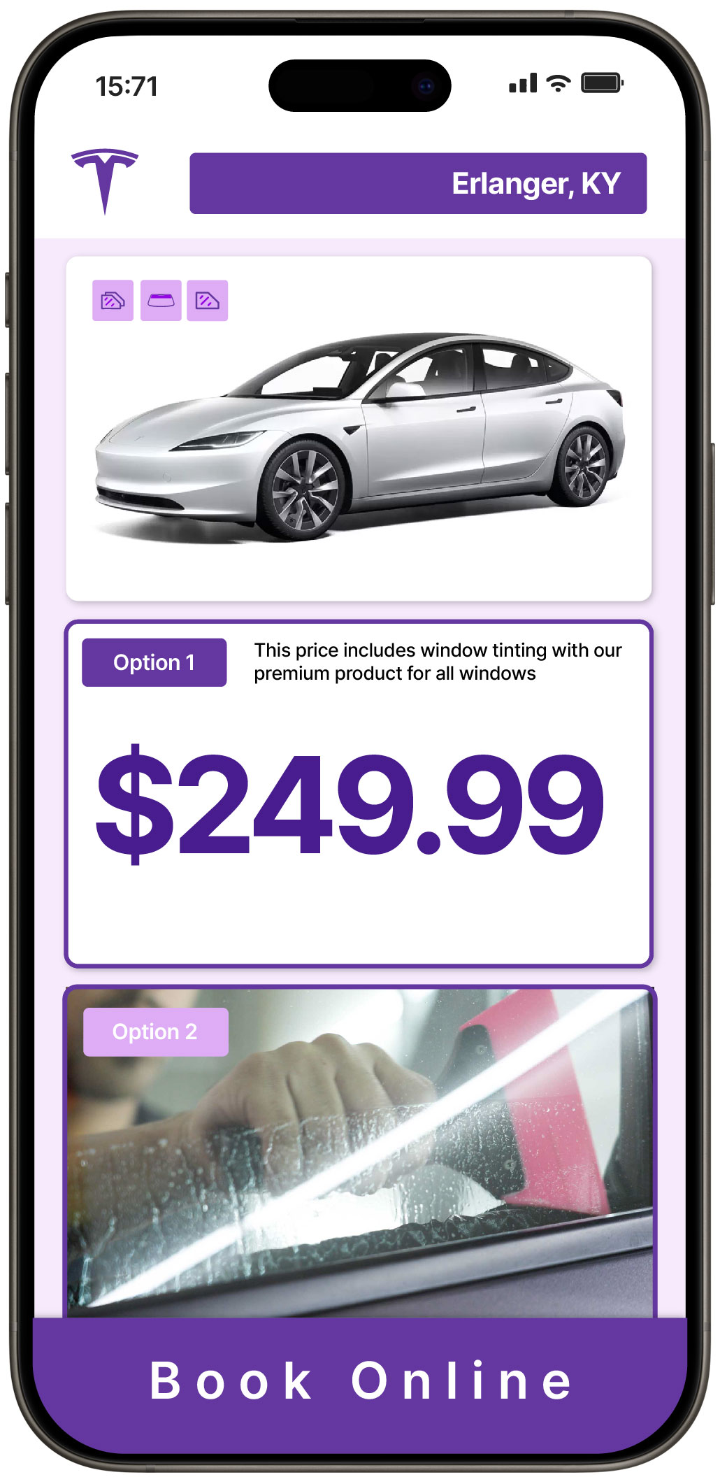 View Reasonable Tesla Window Tinting Prices in Erlanger, Kentucky