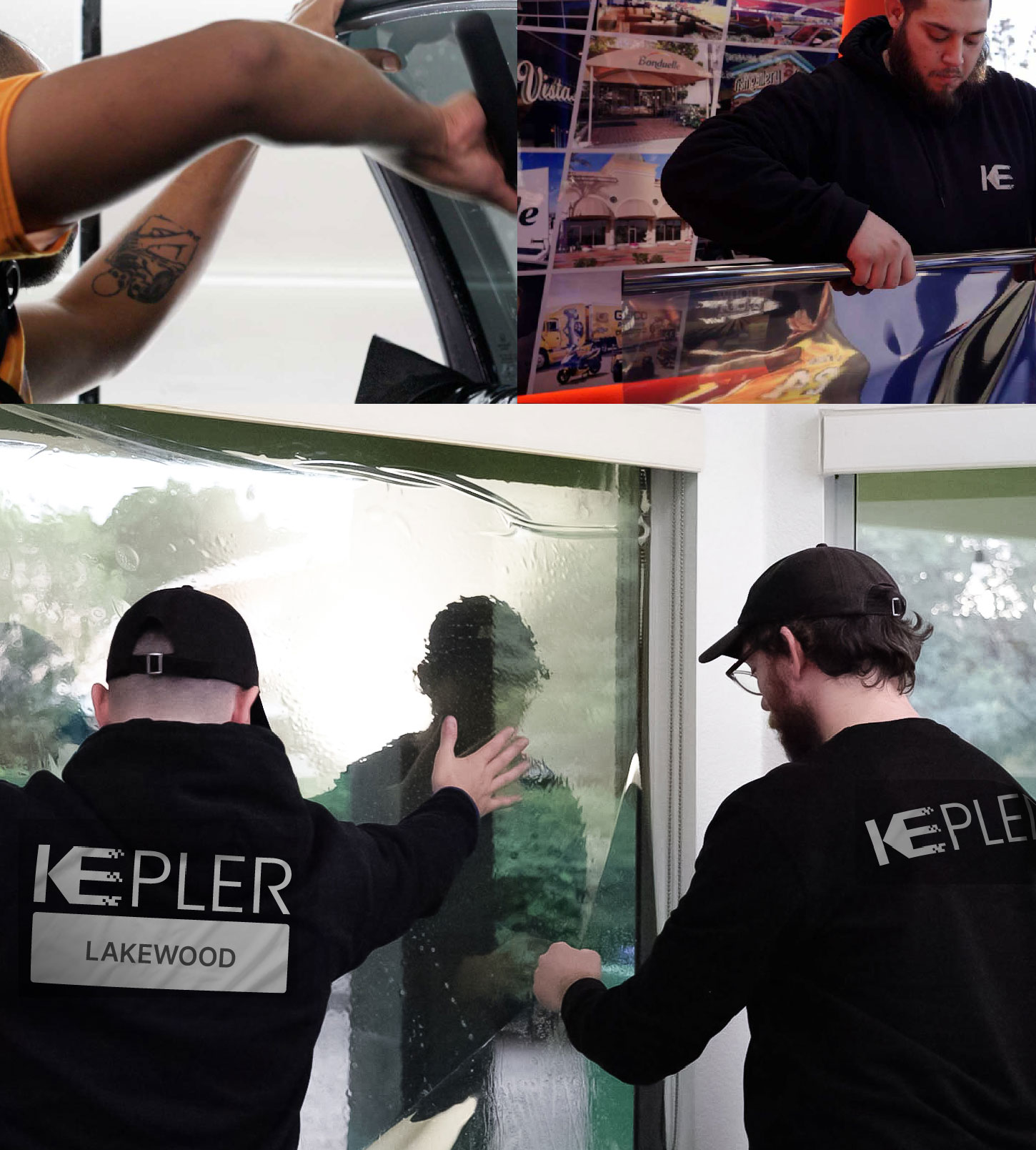 Expert Technician Installing Advanced Window Tint to Home in Lakewood