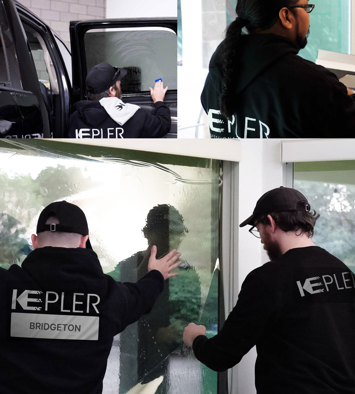 Expert Technician Applying Advanced Window Tint to Home in Bridgeton