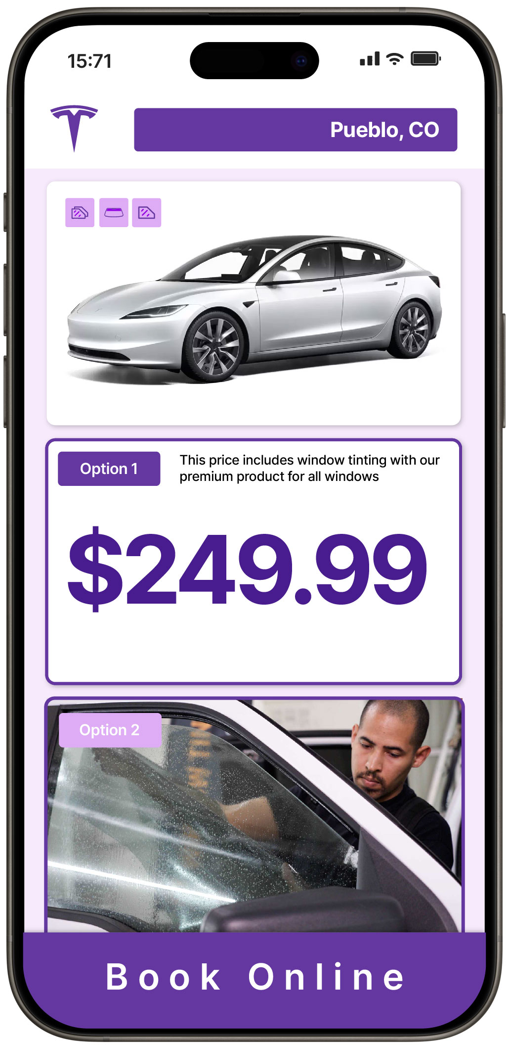 View Reasonable Tesla Window Tinting Prices in Pueblo, Colorado