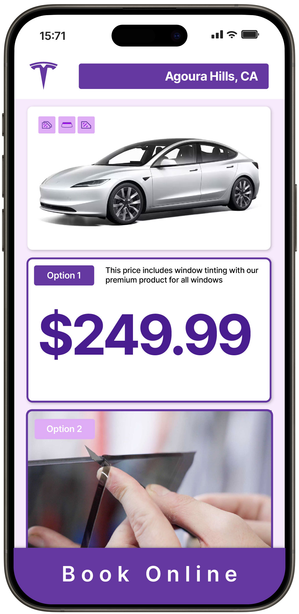 View Reasonable Tesla Window Tinting Costs in Agoura Hills, California