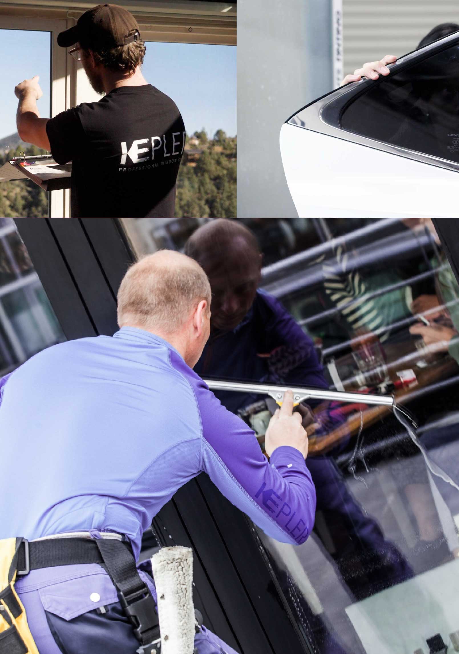 Kepler Skilled Applying Anti-Graffiti Window Film to a Vineland Shop Front