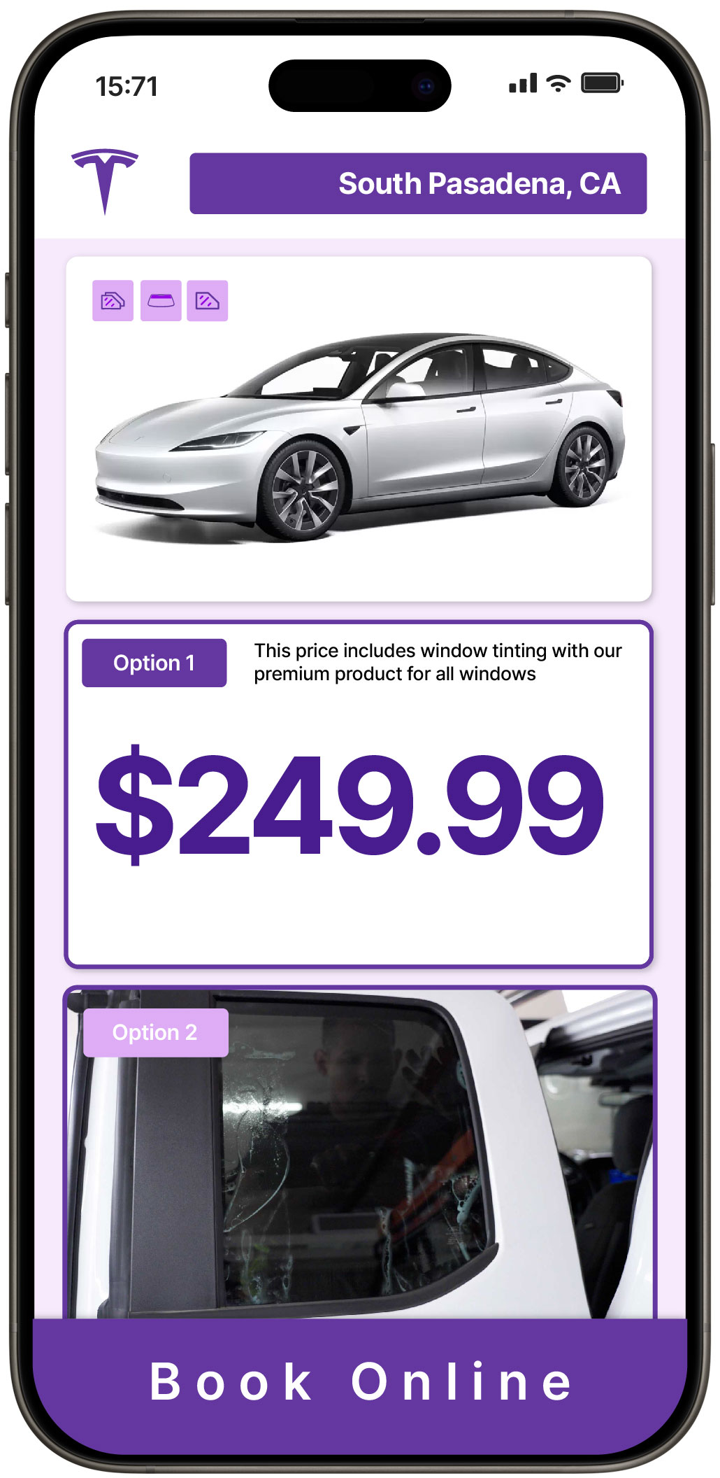 View Competitive Tesla Window Tinting Costs in South Pasadena, California