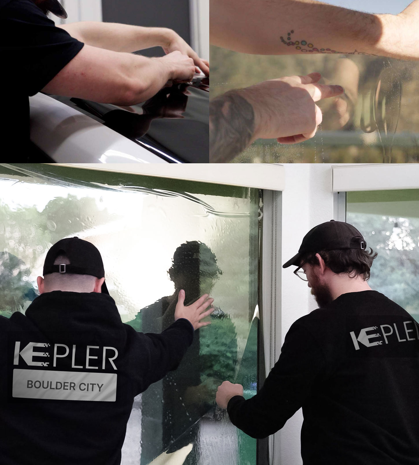 Kepler Technician Fitting Advanced Window Tint to Home in Boulder City
