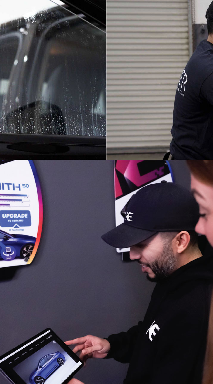 Kepler Dealer Showing Car Window Film Options to Customer in San Francisco, California