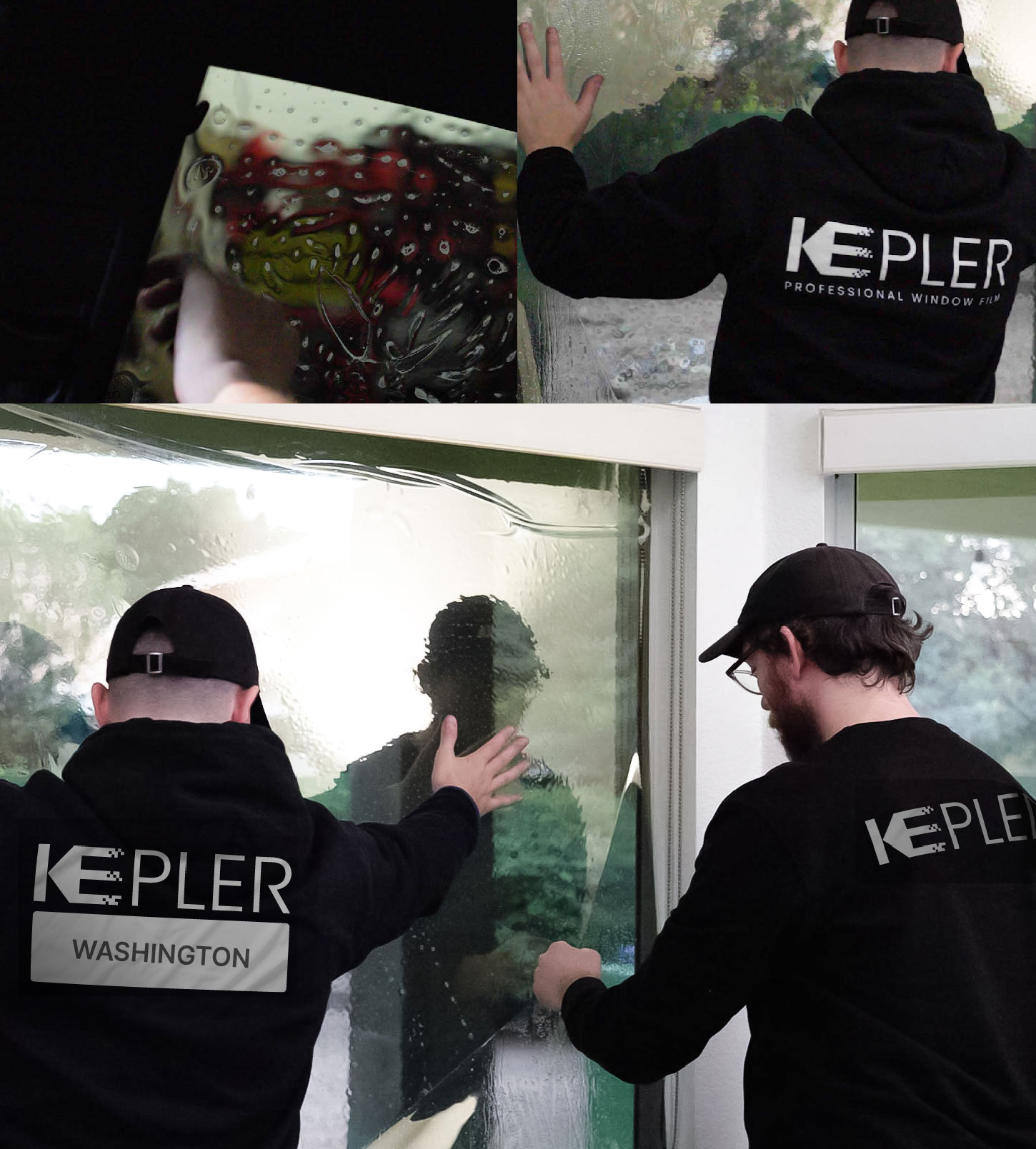 Kepler Technician Fitting Ceramic Window Tint to Home in Washington