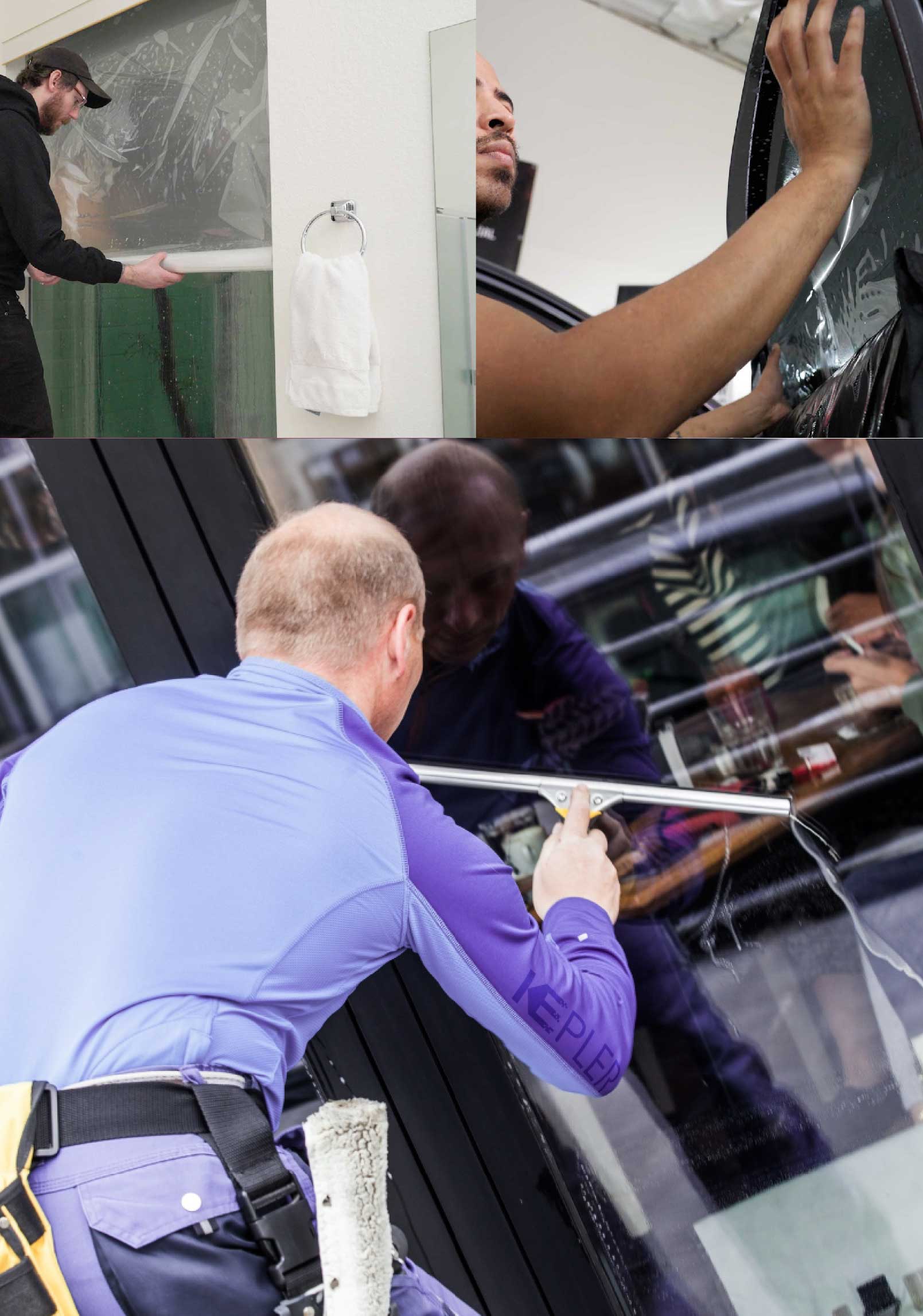 Kepler Professional Applying Anti-Graffiti Window Film to a South Plainfield Shop Front
