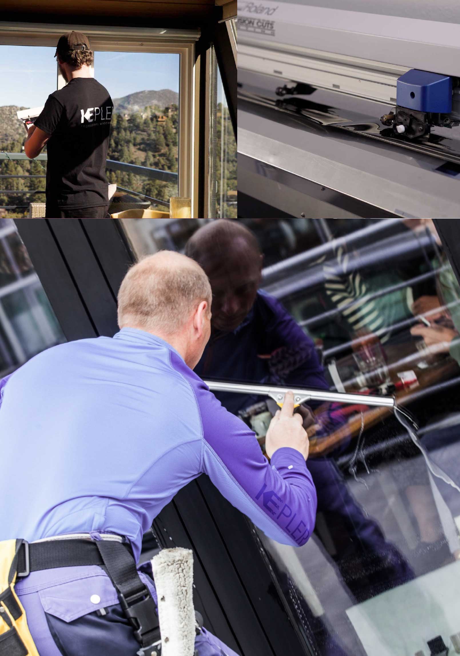 Kepler Professional Applying Anti-Graffiti Window Film to a Petersburg Shop Front