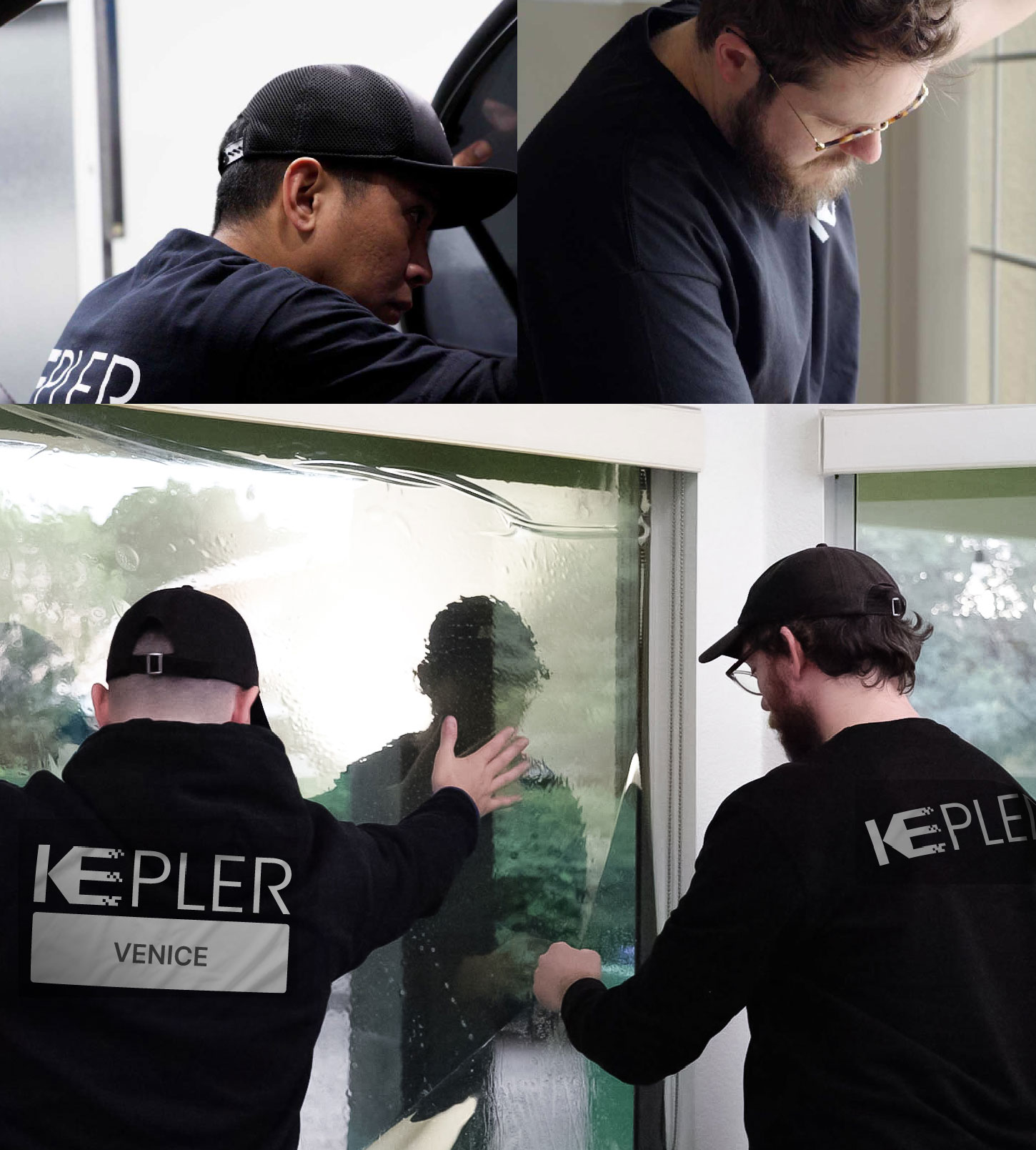 Kepler Technician Applying High-tech Window Tint to Home in Venice