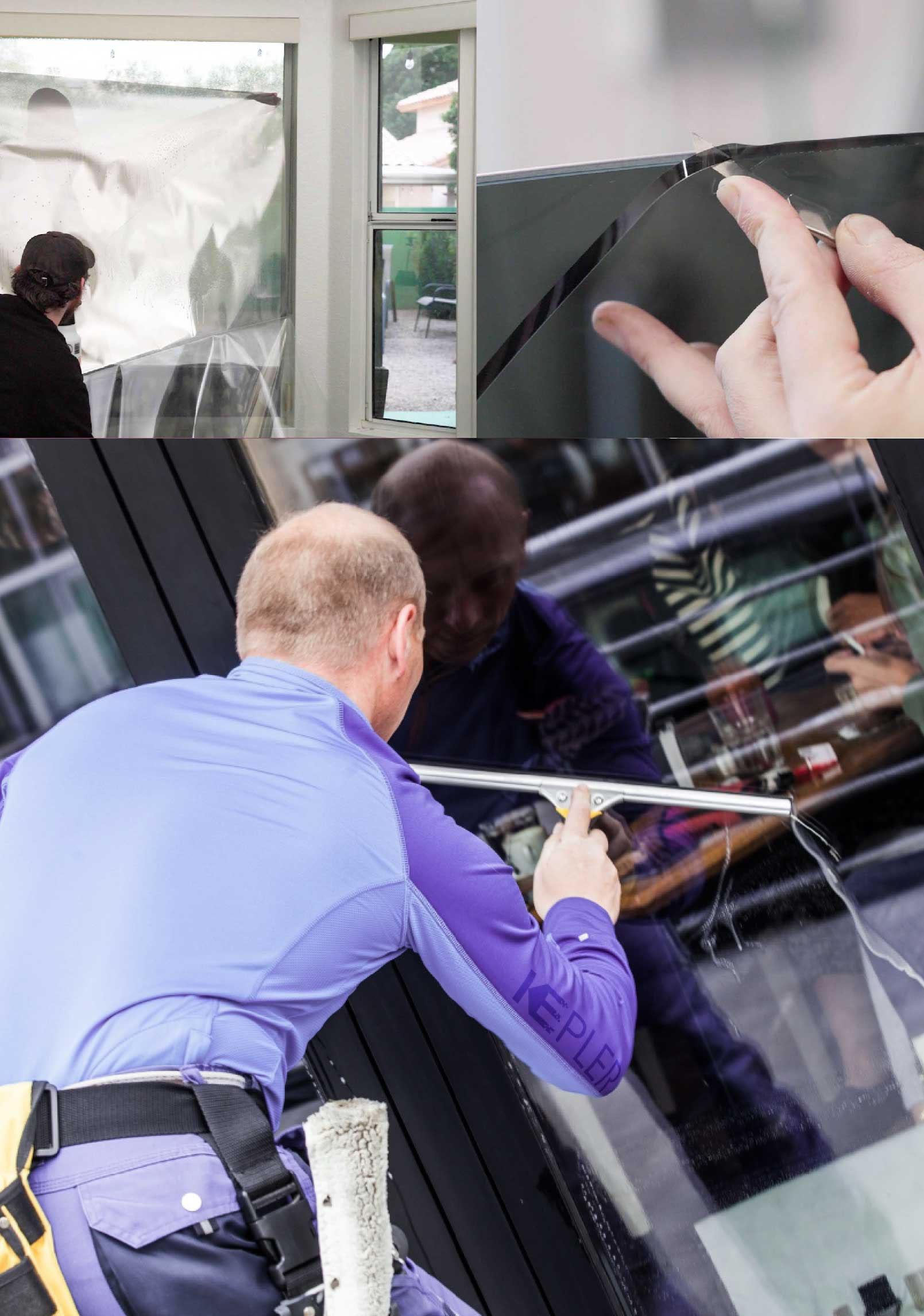 Kepler Skilled Applying Anti-Graffiti Window Film to a Loma Linda Shop Front