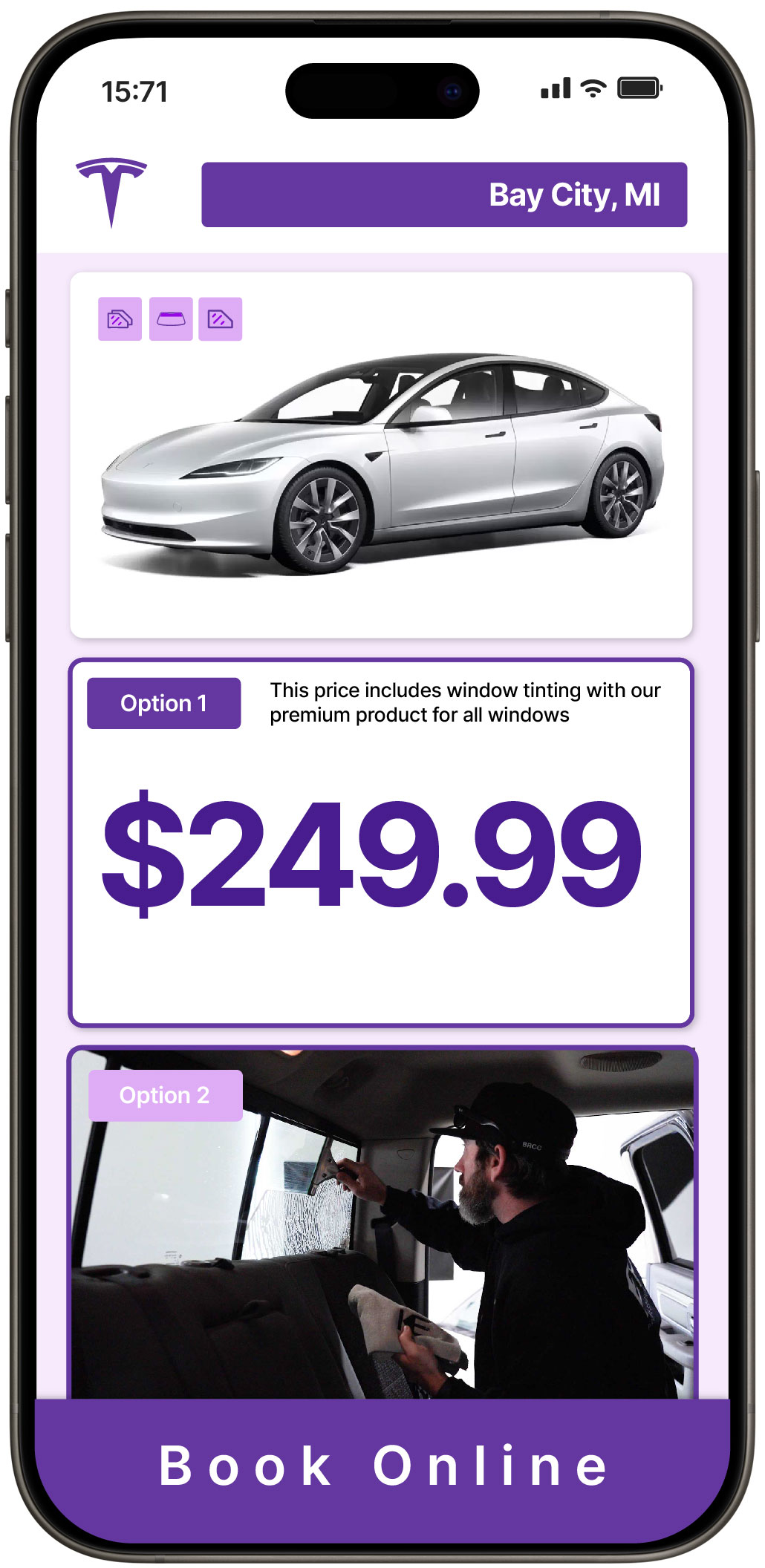 View Reasonable Tesla Window Tinting Prices in Bay City, Michigan