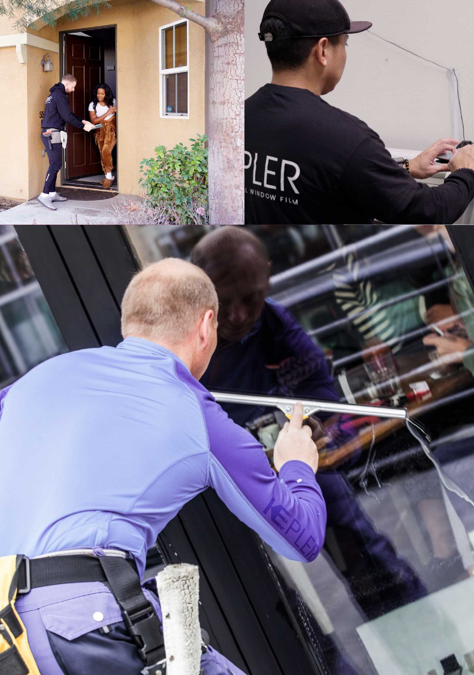 Kepler Skilled Applying Anti-Graffiti Window Film to a Lakeland Shop Front