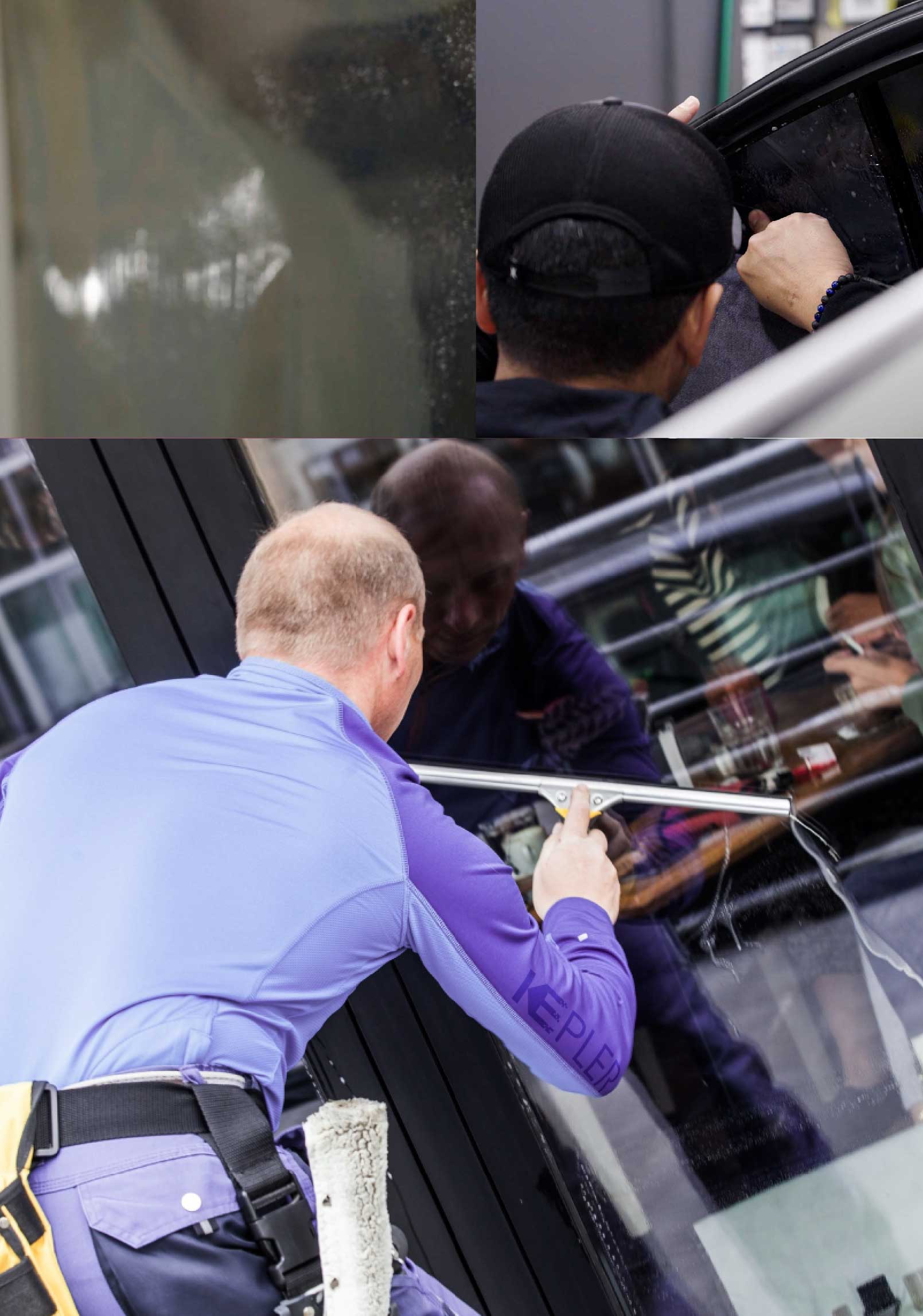 Kepler Professional Applying Anti-Graffiti Window Film to a Bloomingdale Shop Front
