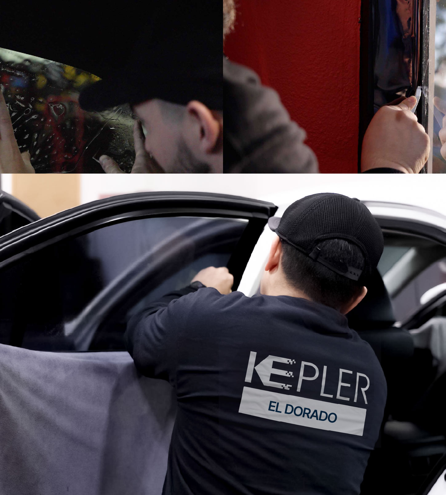 Automotive Window Tinting Expert Applying Film in El Dorado, Arkansas