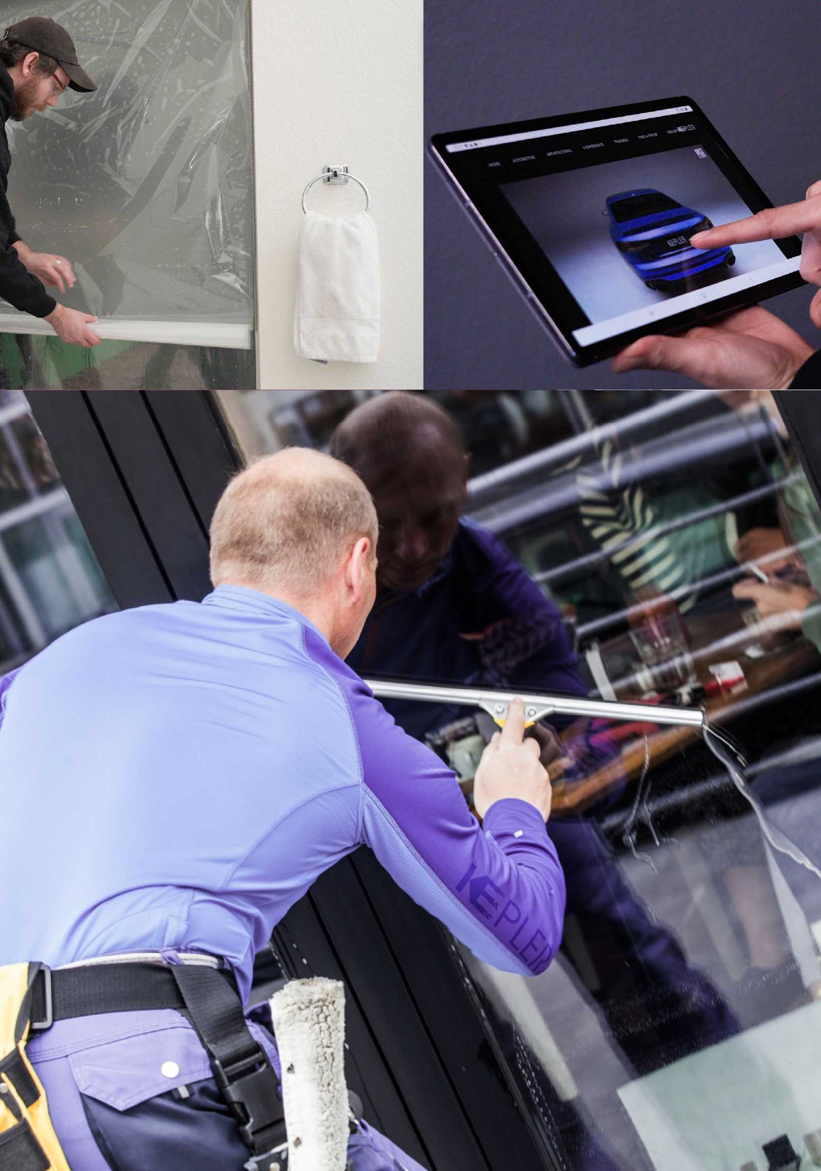Kepler Skilled Applying Anti-Graffiti Window Film to a Idaho Falls Shop Front