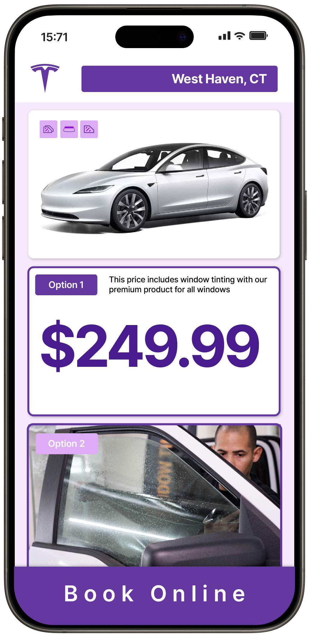 View Reasonable Tesla Window Tinting Costs in West Haven, Connecticut