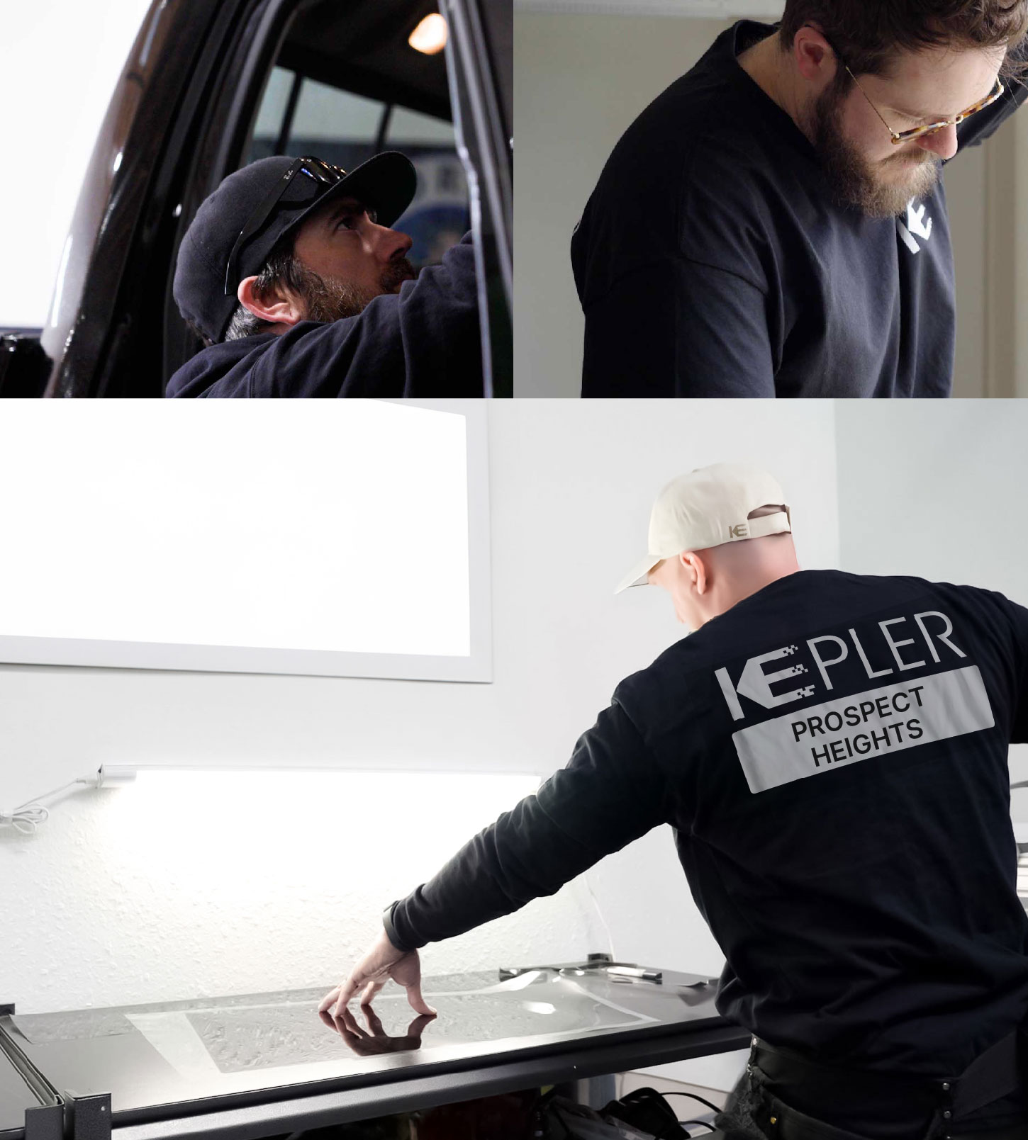 Window Tinting Specialist Cutting Film in Prospect Heights, Illinois