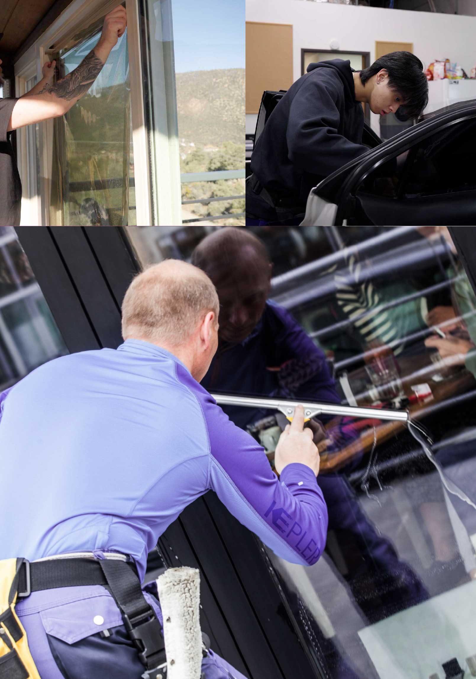 Kepler Skilled Applying Anti-Graffiti Window Film to a Auburn Shop Front