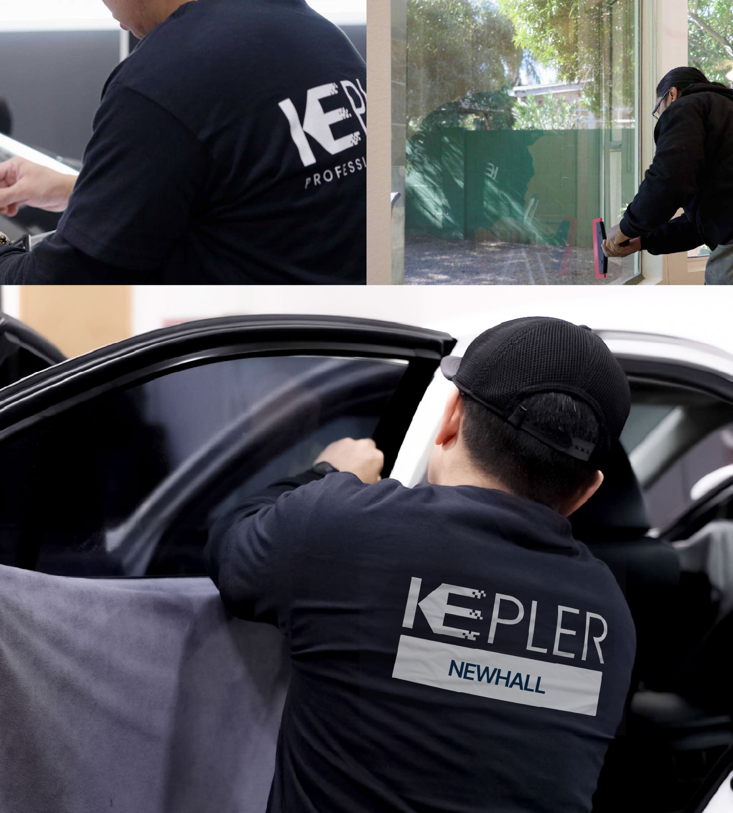 Automotive Window Tinting Expert Applying Film in Newhall, California