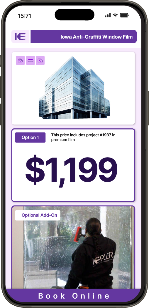 Get Anti-Graffiti Window Film Pricing on Your Phone in Iowa