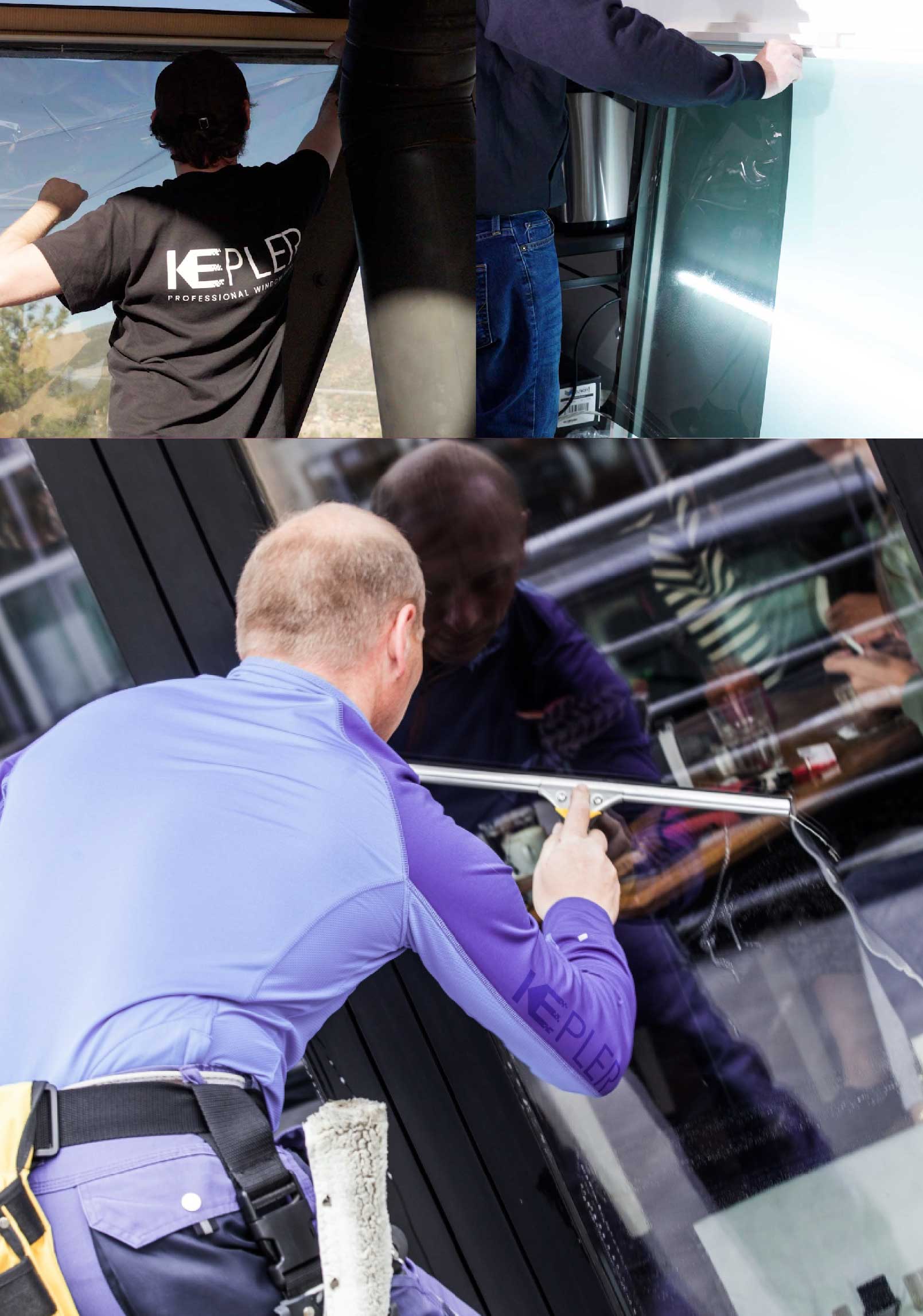 Kepler Skilled Applying Anti-Graffiti Window Film to a Pearl City Shop Front