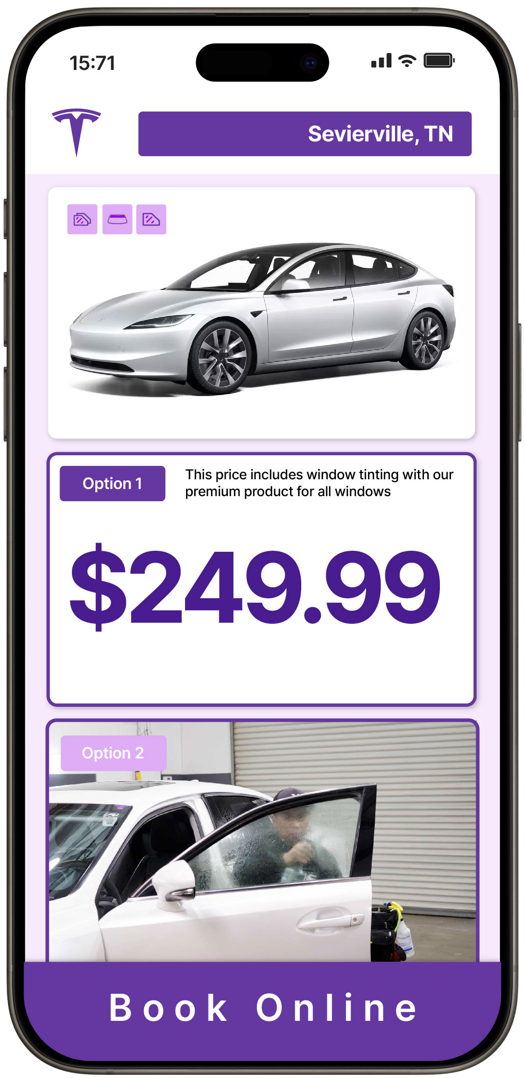 View Competitive Tesla Window Tinting Prices in Sevierville, Tennessee