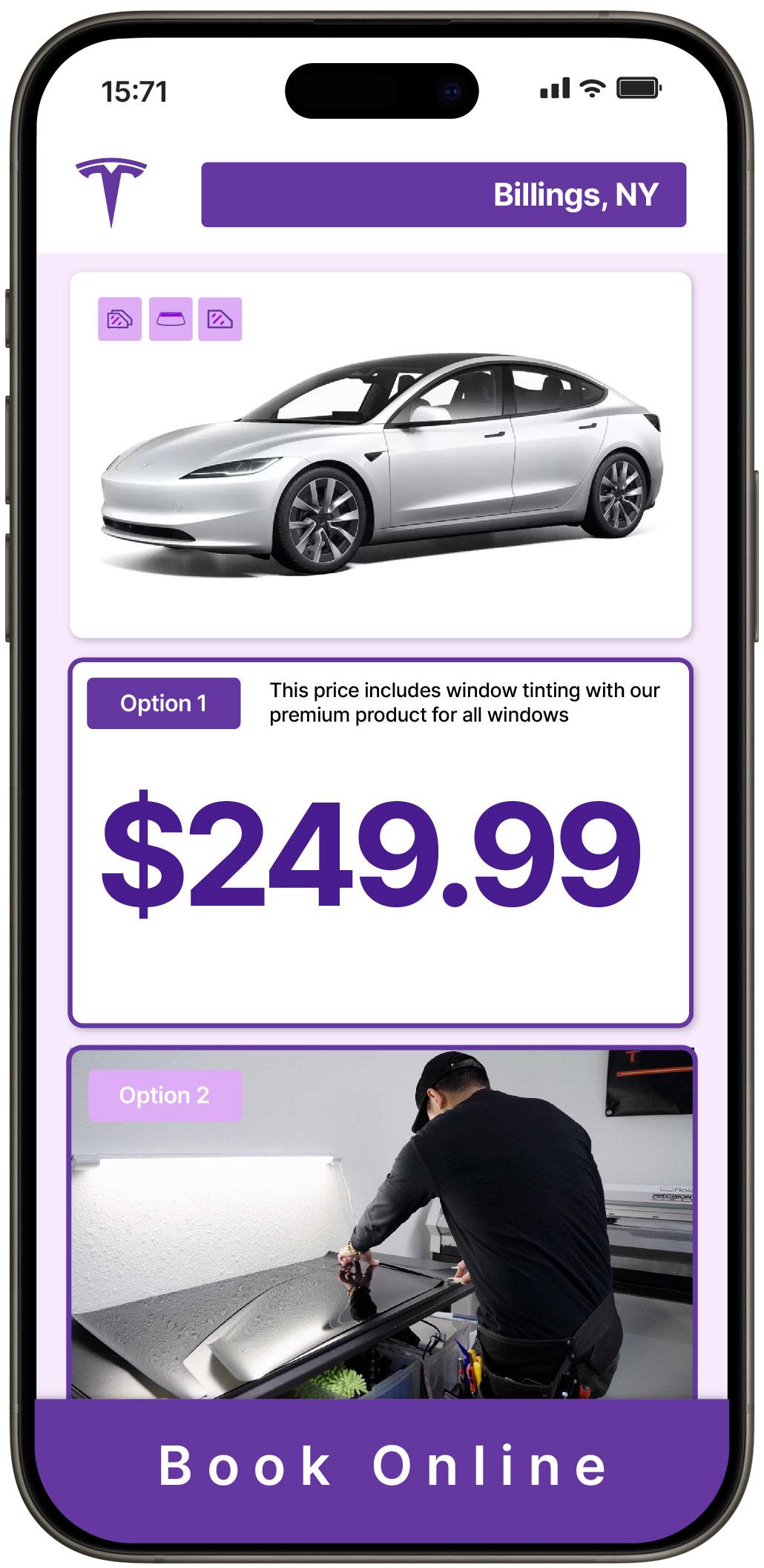 View Reasonable Tesla Window Tinting Rates in Billings, New York