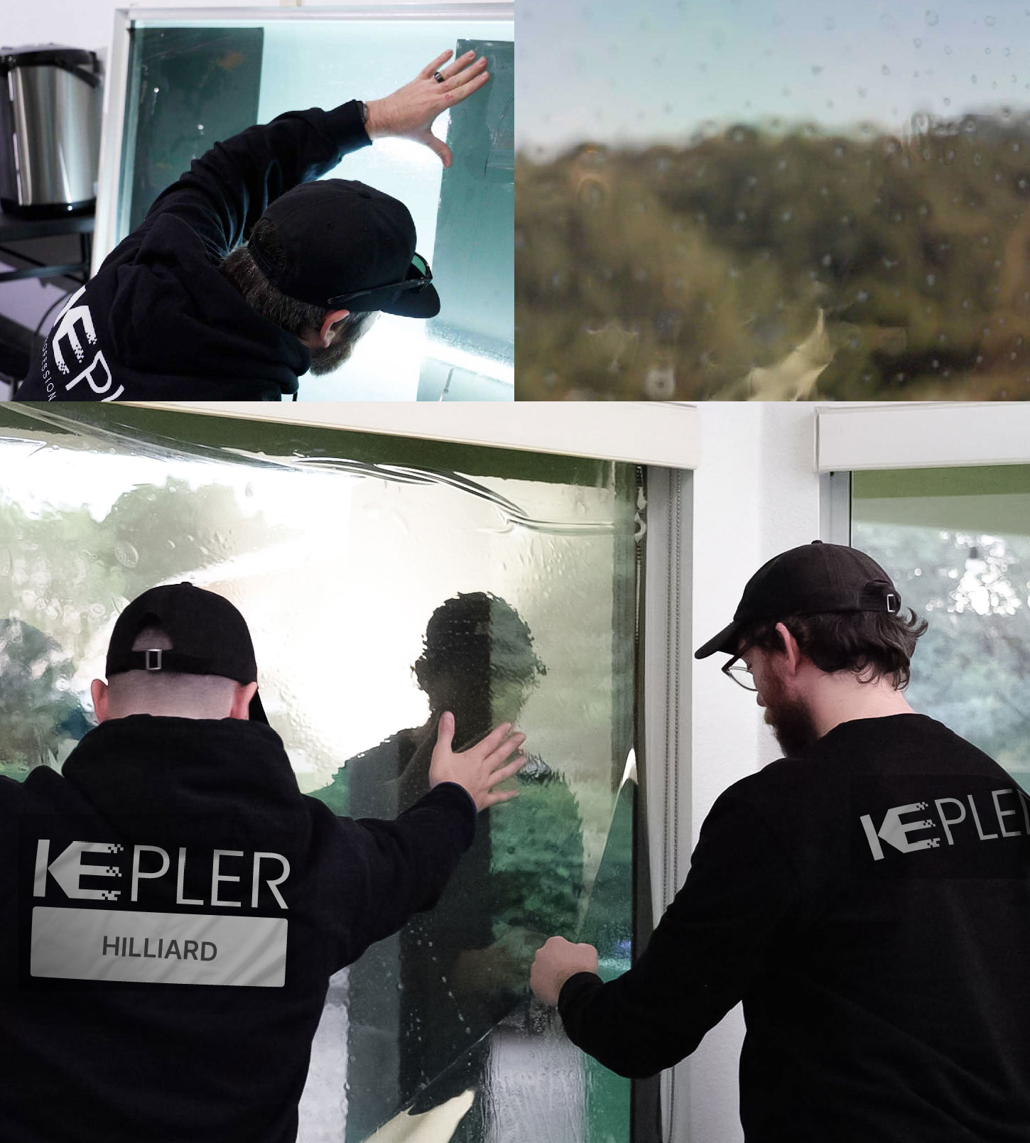 Expert Technician Applying Ceramic Window Tint to Home in Hilliard